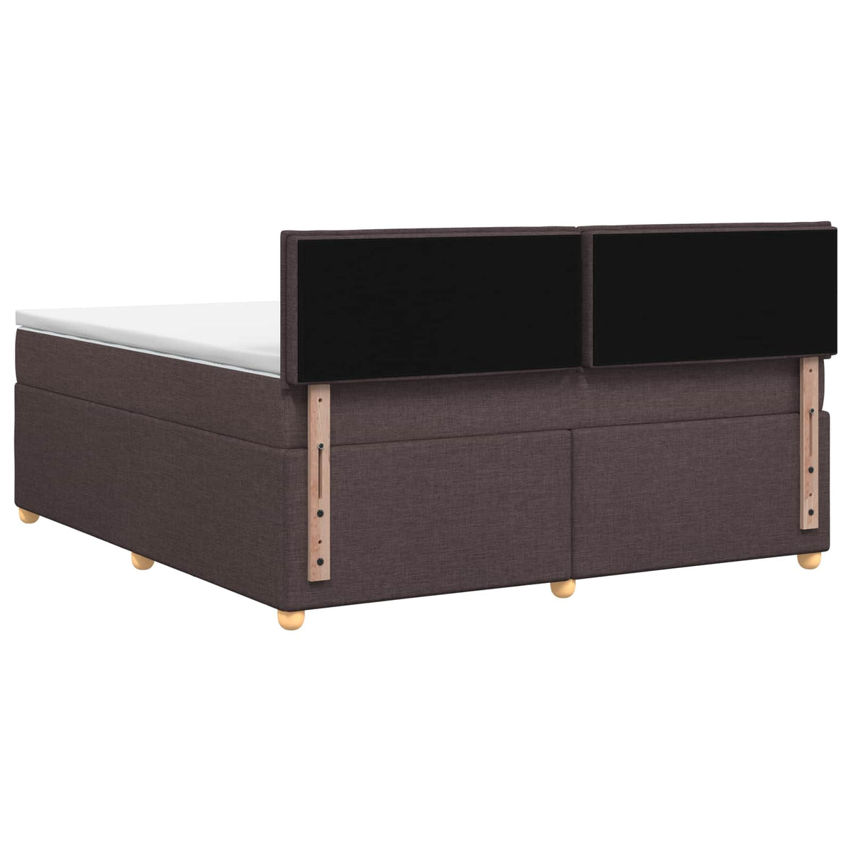Lit boxspring avec matelas Marron foncé 140 x 200 cm Tissu