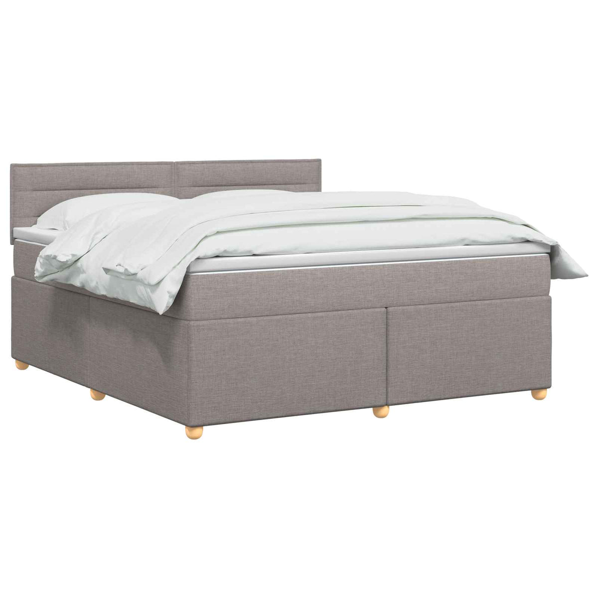 Lit boxspring avec matelas Taupe 140 x 200 cm Tissu