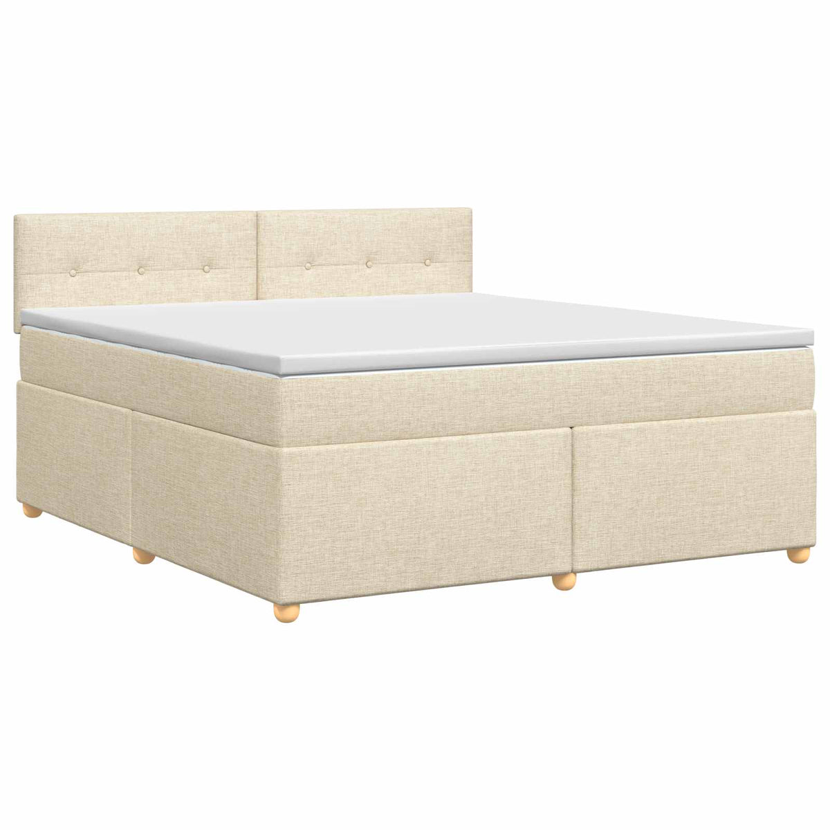 Lit boxspring avec matelas Crème 140 x 200 cm Tissu