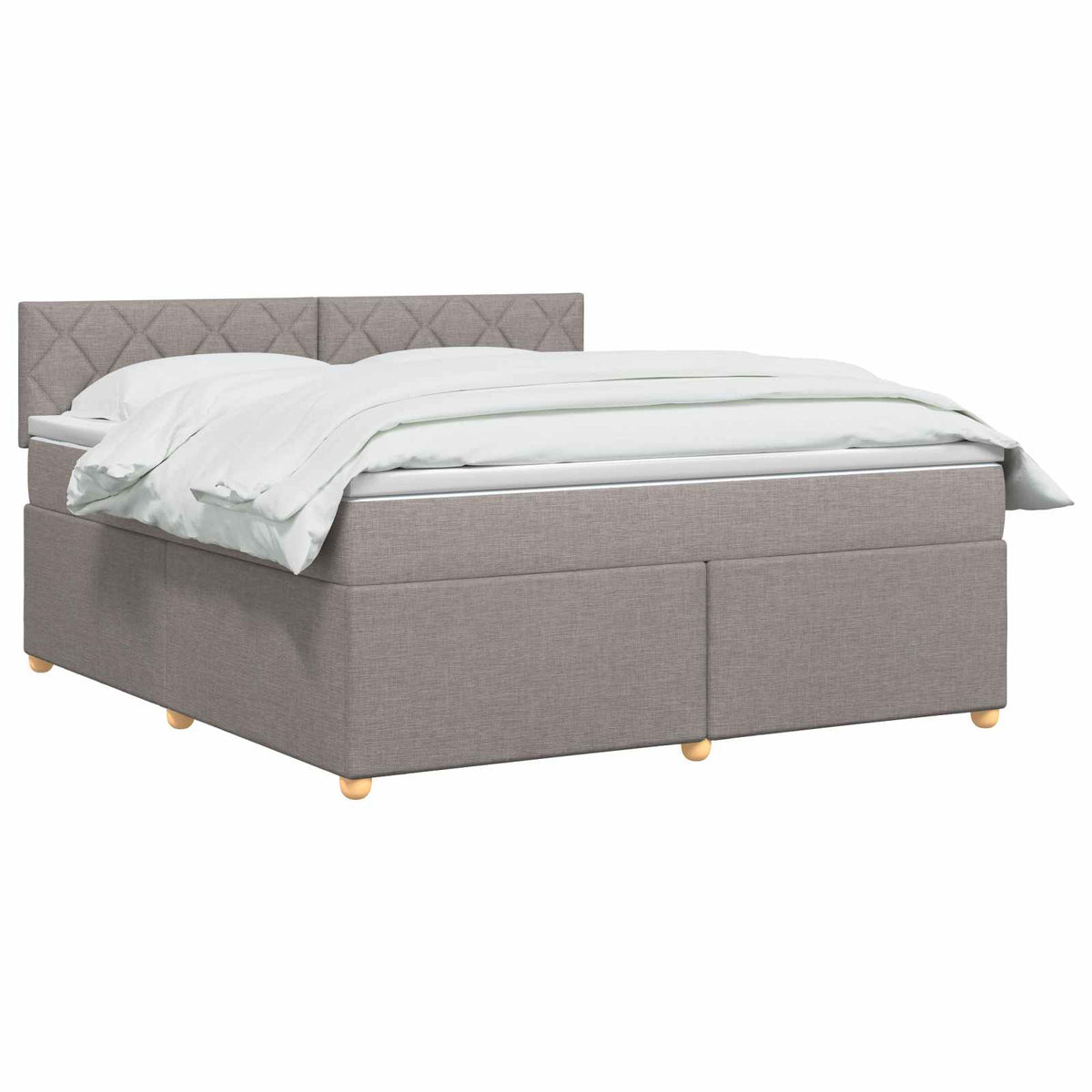 Lit boxspring avec matelas Taupe 140 x 200 cm Tissu