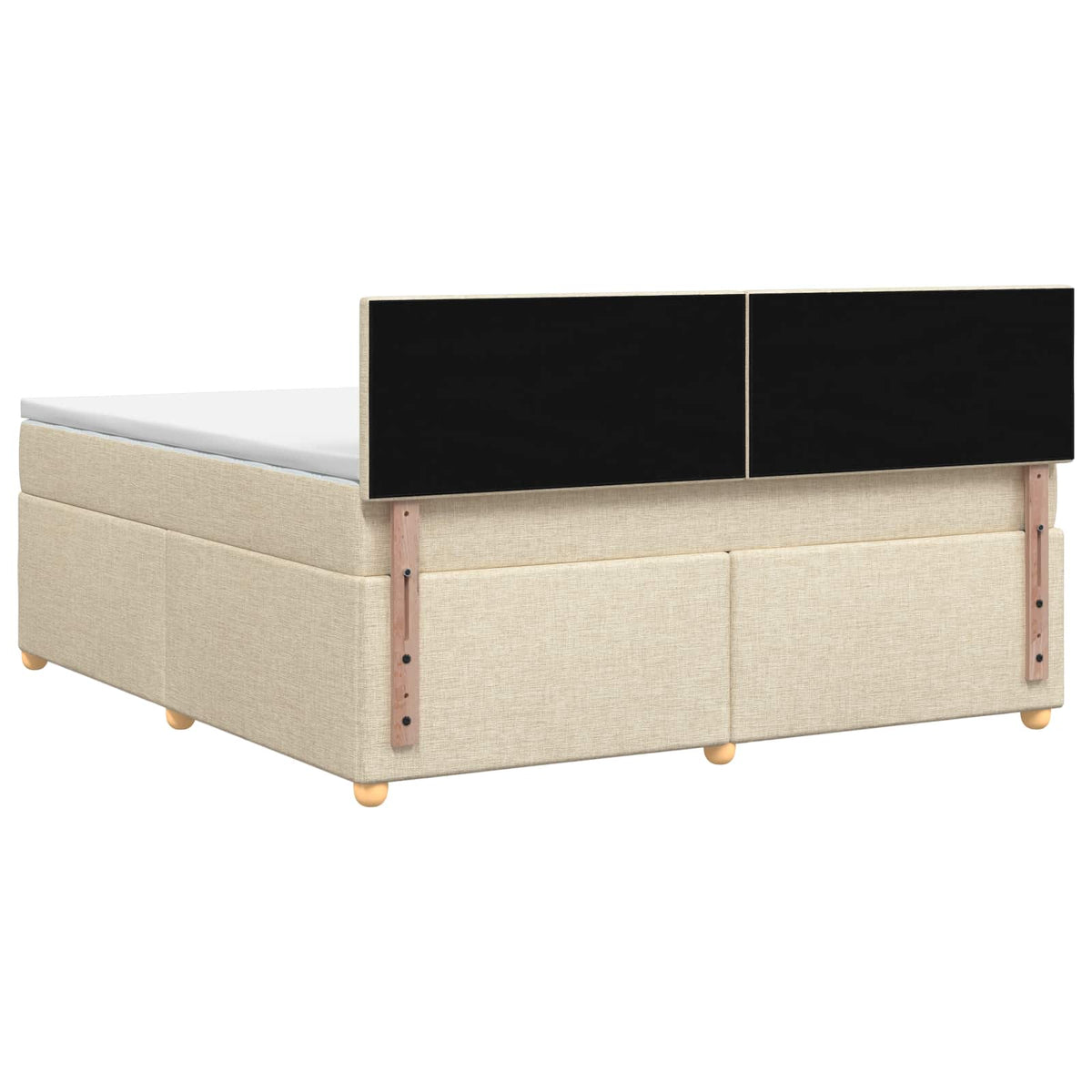 Lit boxspring avec matelas Crème 140 x 200 cm Tissu
