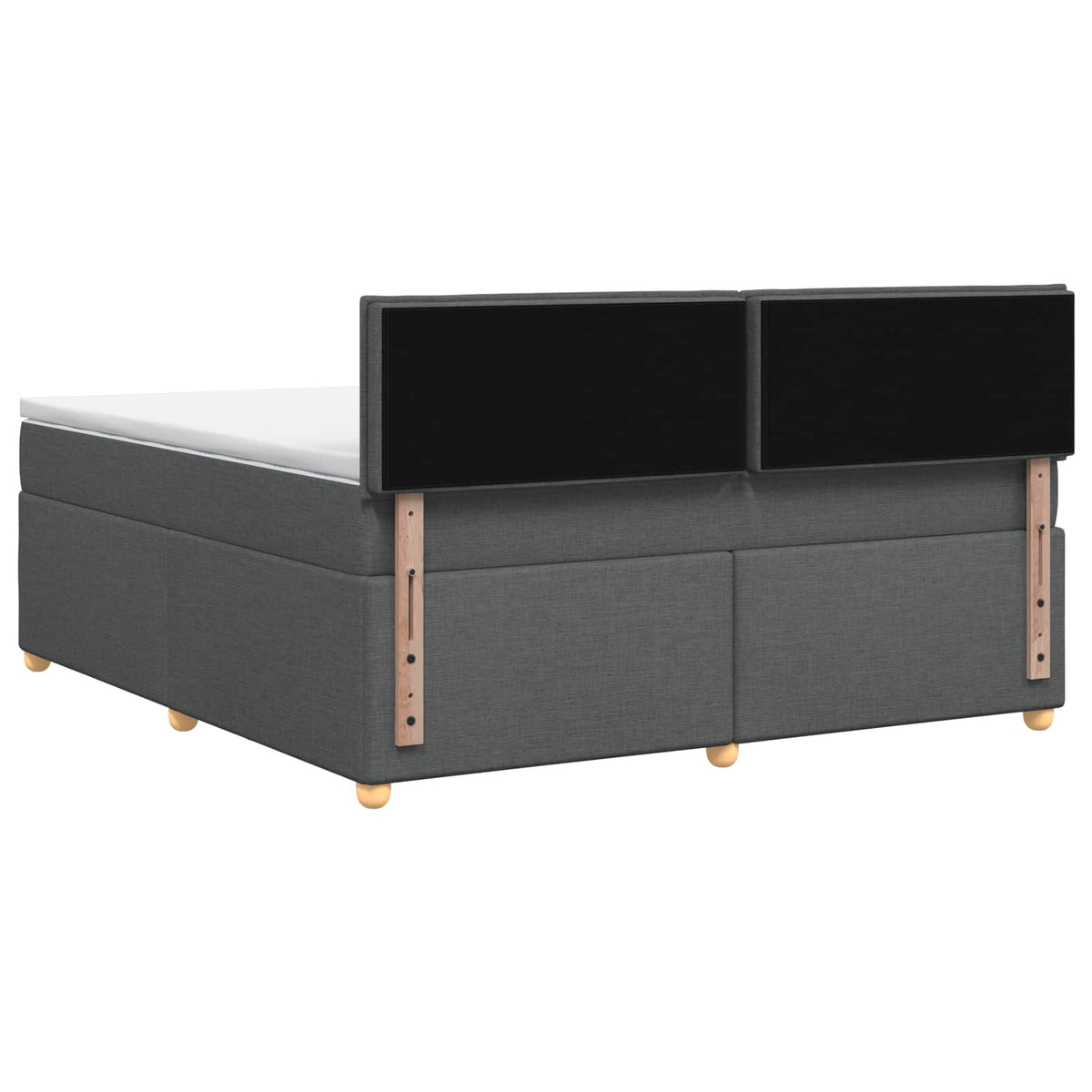Lit boxspring avec matelas Gris foncé 160 x 200 cm Tissu