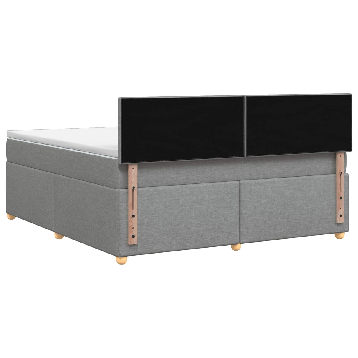 Lit boxspring avec matelas Gris clair 160 x 200 cm Tissu