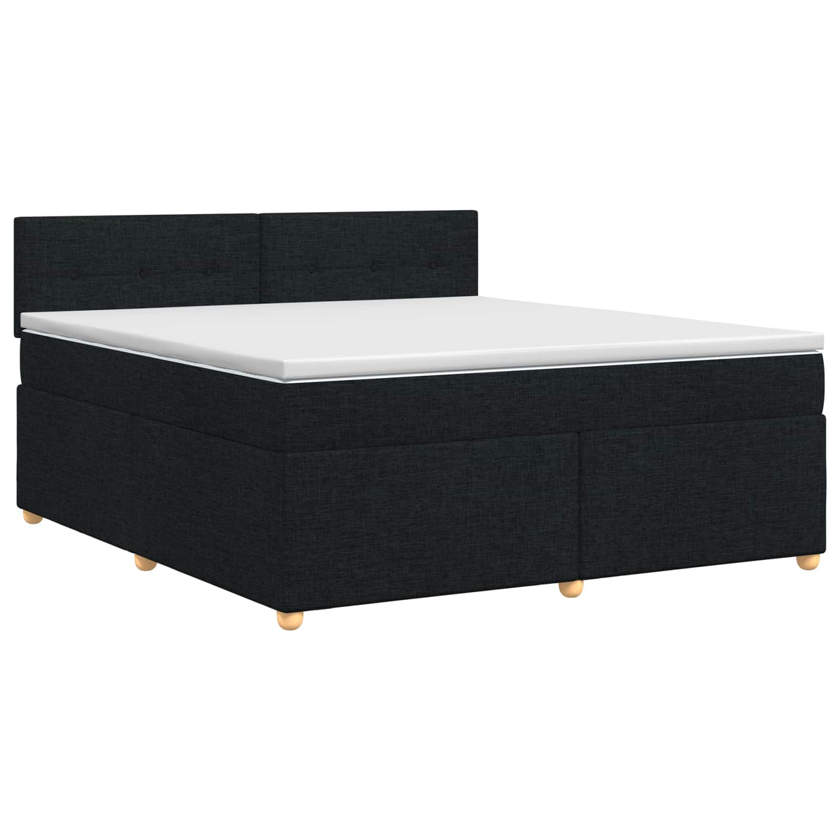Lit boxspring avec matelas Noir 160 x 200 cm Tissu