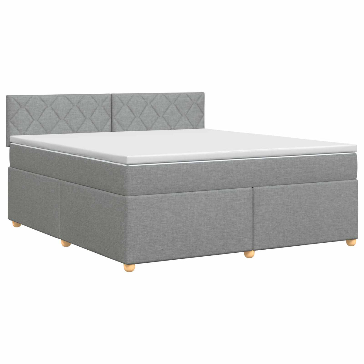 Lit boxspring avec matelas Gris clair 160 x 200 cm Tissu