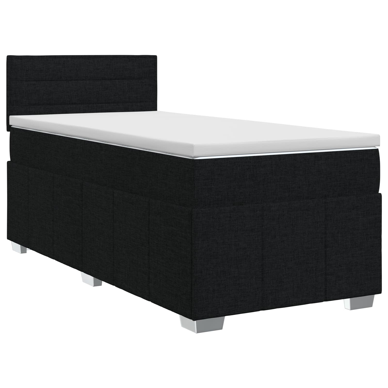 Lit boxspring avec matelas Noir 80 x 200 cm Tissu