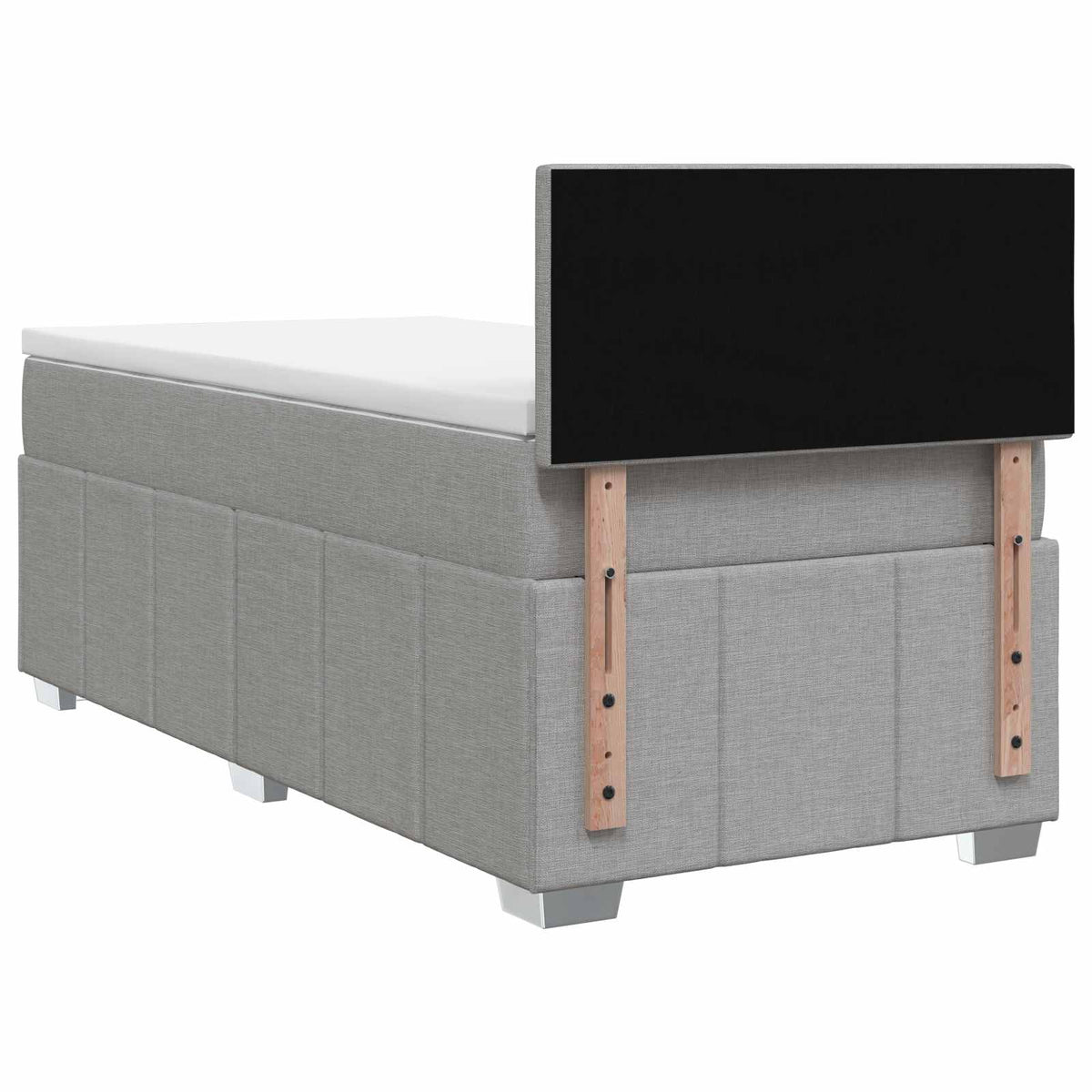 Lit boxspring avec matelas Gris clair 80 x 200 cm Tissu