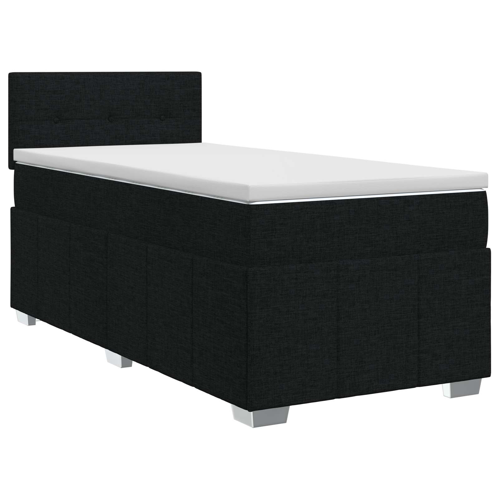Lit boxspring avec matelas Noir 80 x 200 cm Tissu