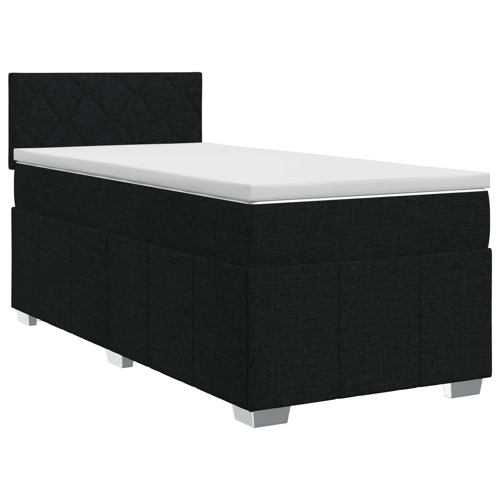 Lit boxspring avec matelas Noir 90 x 190 cm Tissu