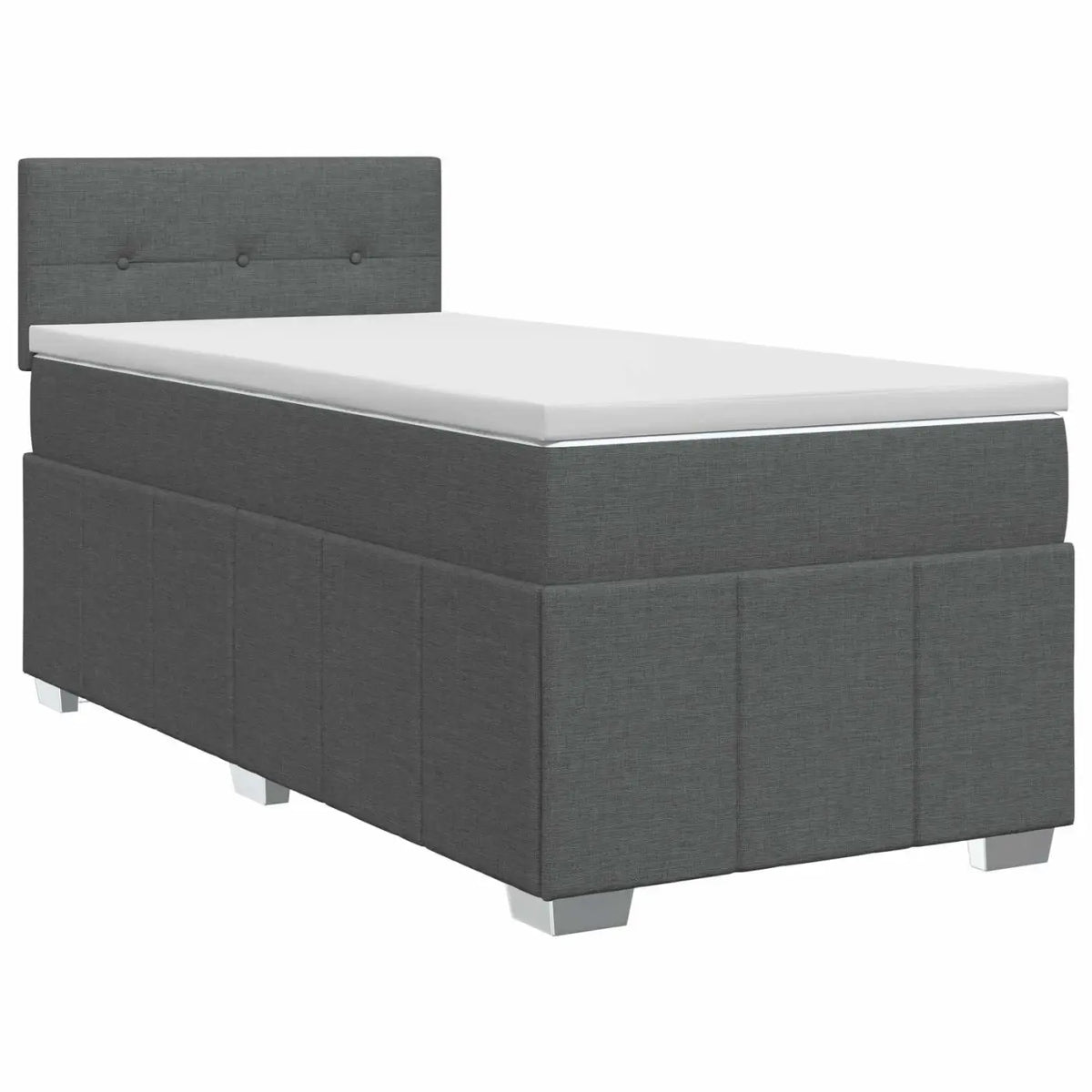 Lit boxspring avec matelas Gris foncé 90 x 200 cm Tissu - XIOS