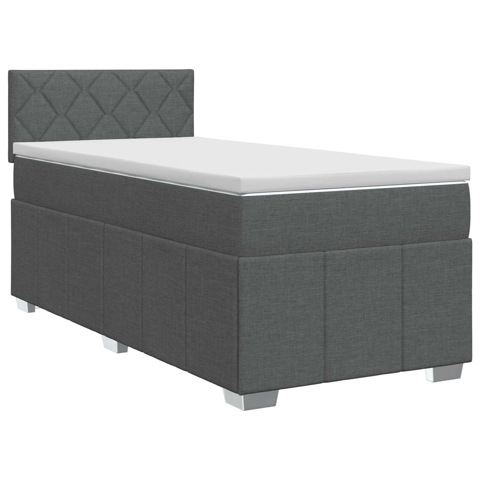 Lit boxspring avec matelas Gris foncé 90 x 200 cm Tissu - XIOS