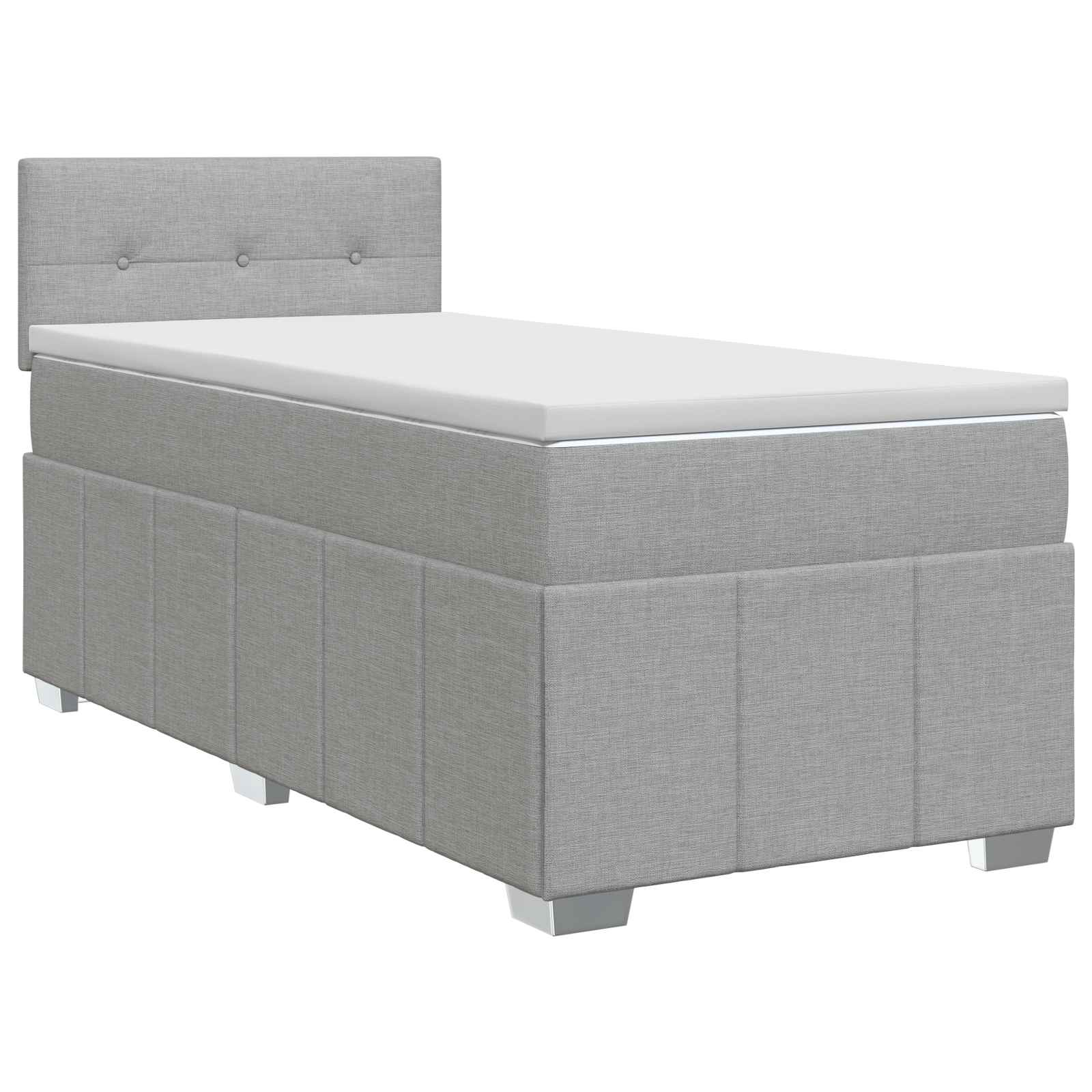 Lit boxspring avec matelas Gris clair 100 x 200 cm Tissu