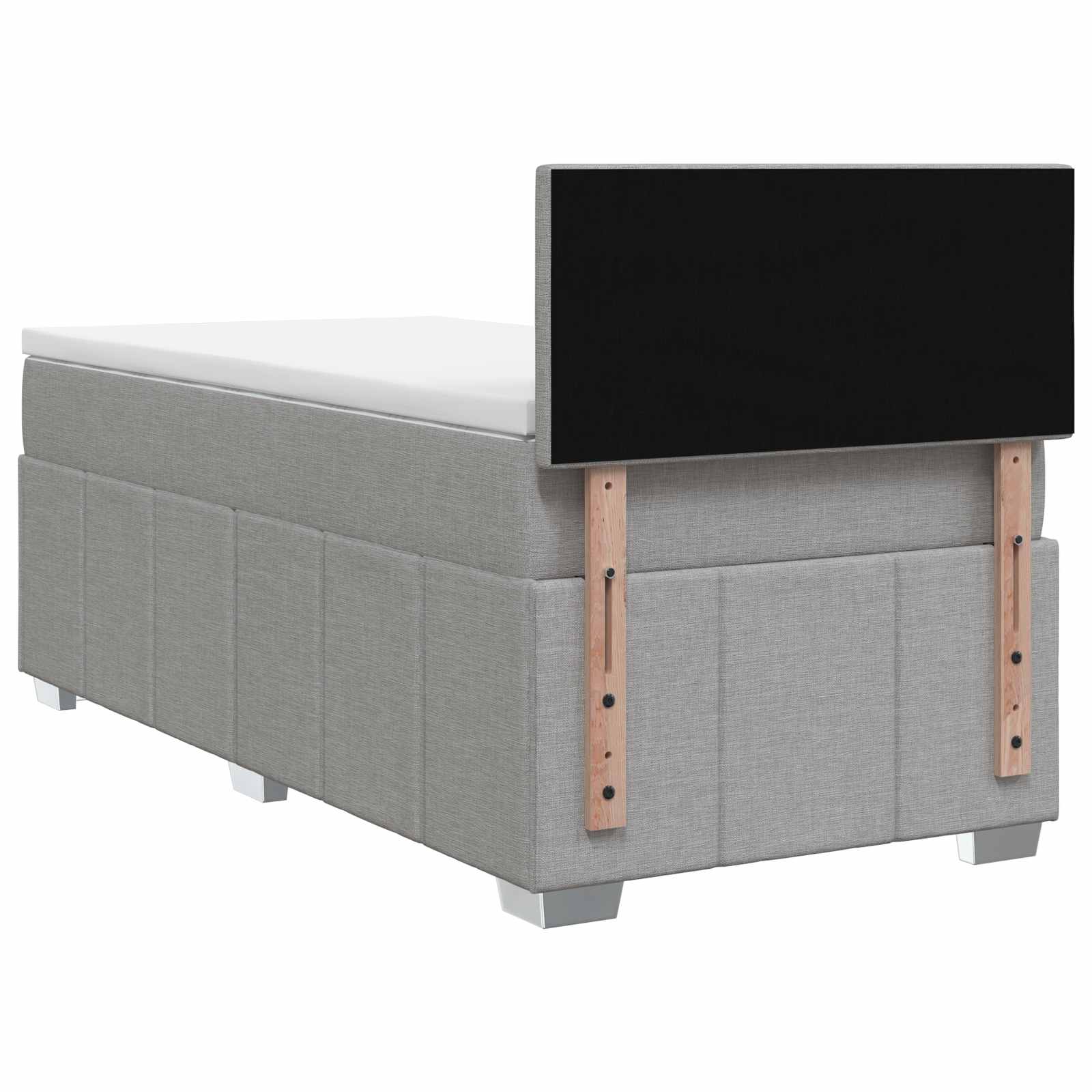 Lit boxspring avec matelas Gris clair 100 x 200 cm Tissu