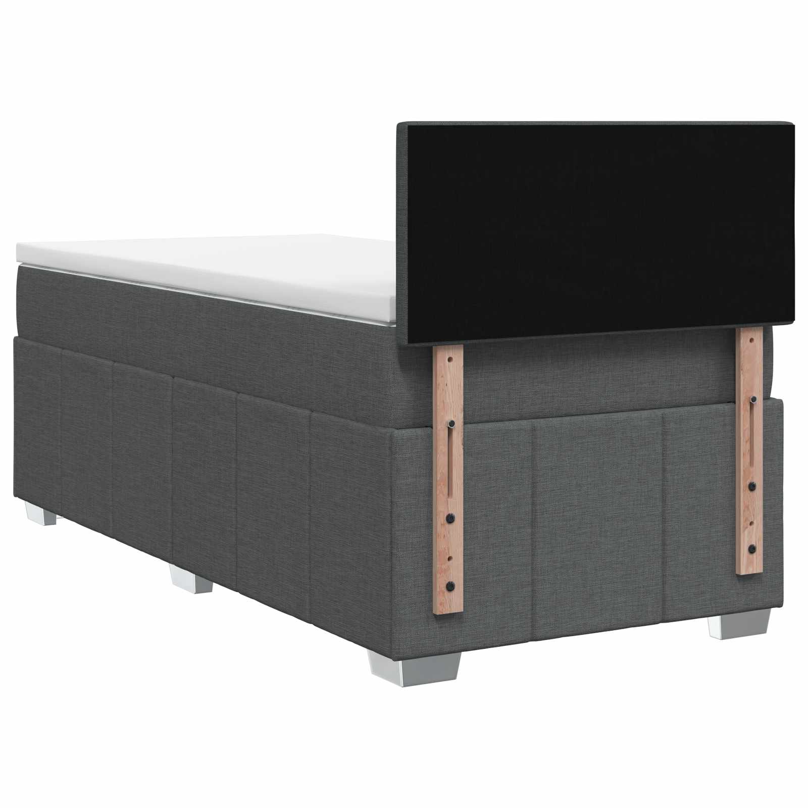 Lit boxspring avec matelas Gris foncé 100 x 200 cm Tissu