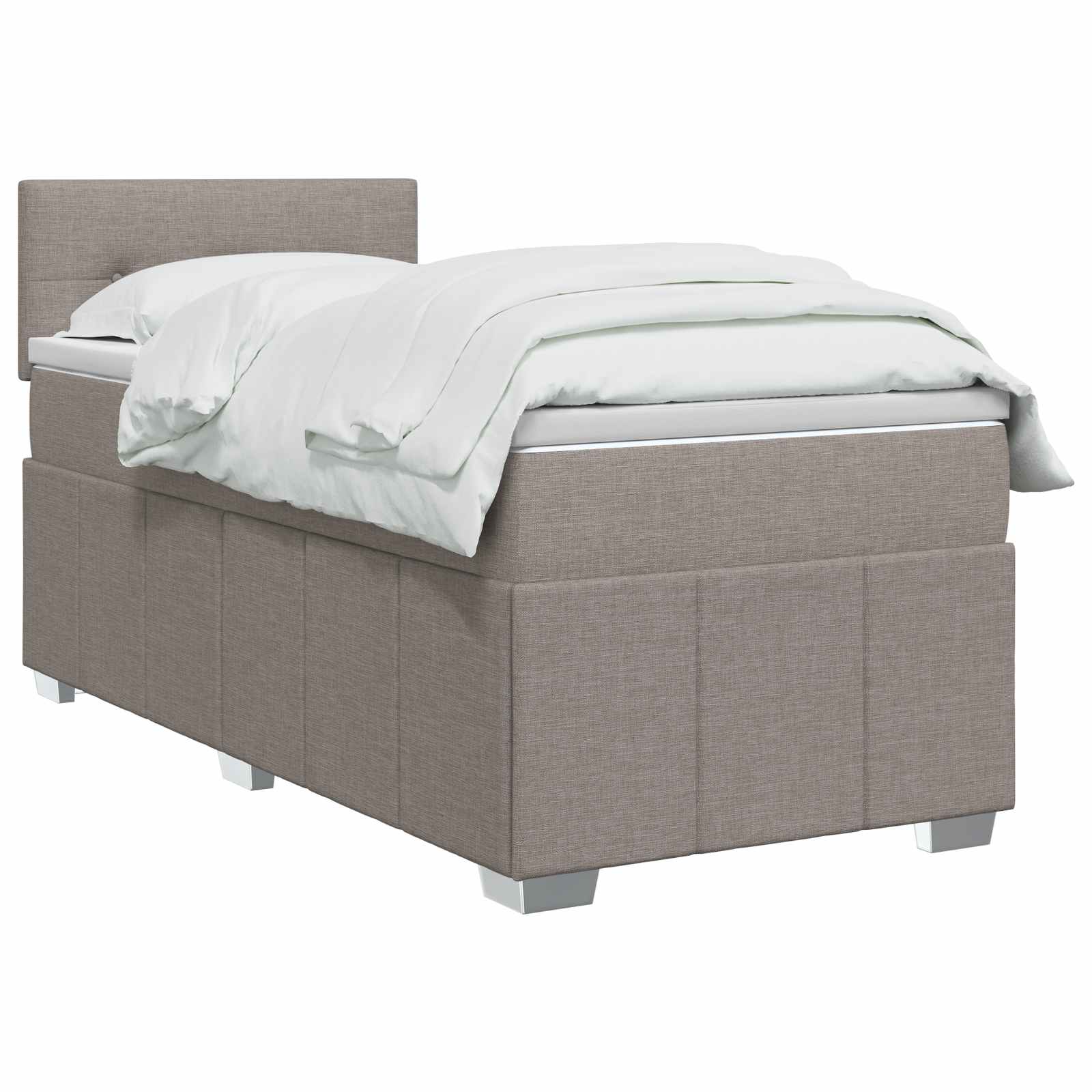 Lit boxspring avec matelas Taupe 100 x 200 cm Tissu
