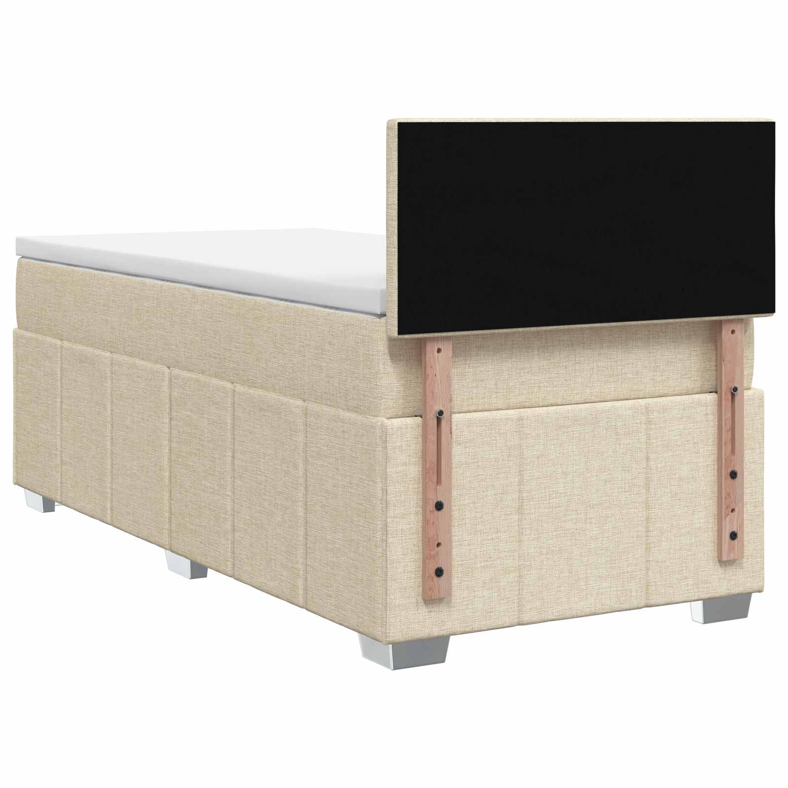 Lit boxspring avec matelas Crème 100 x 200 cm Tissu