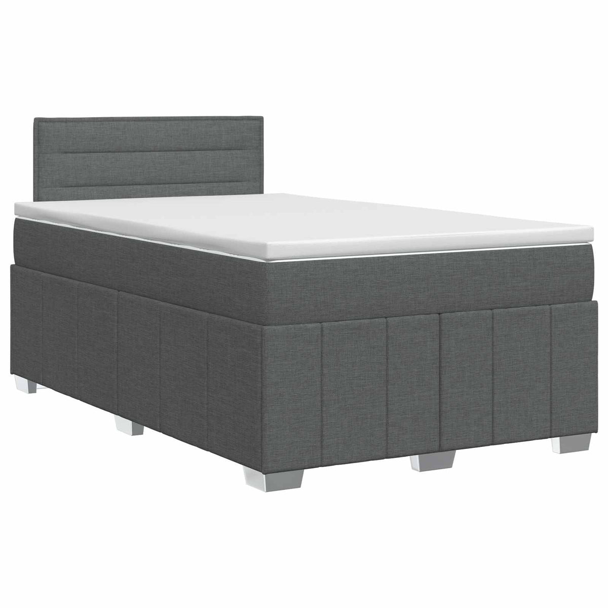 Lit boxspring avec matelas Gris foncé 120 x 190 cm Tissu