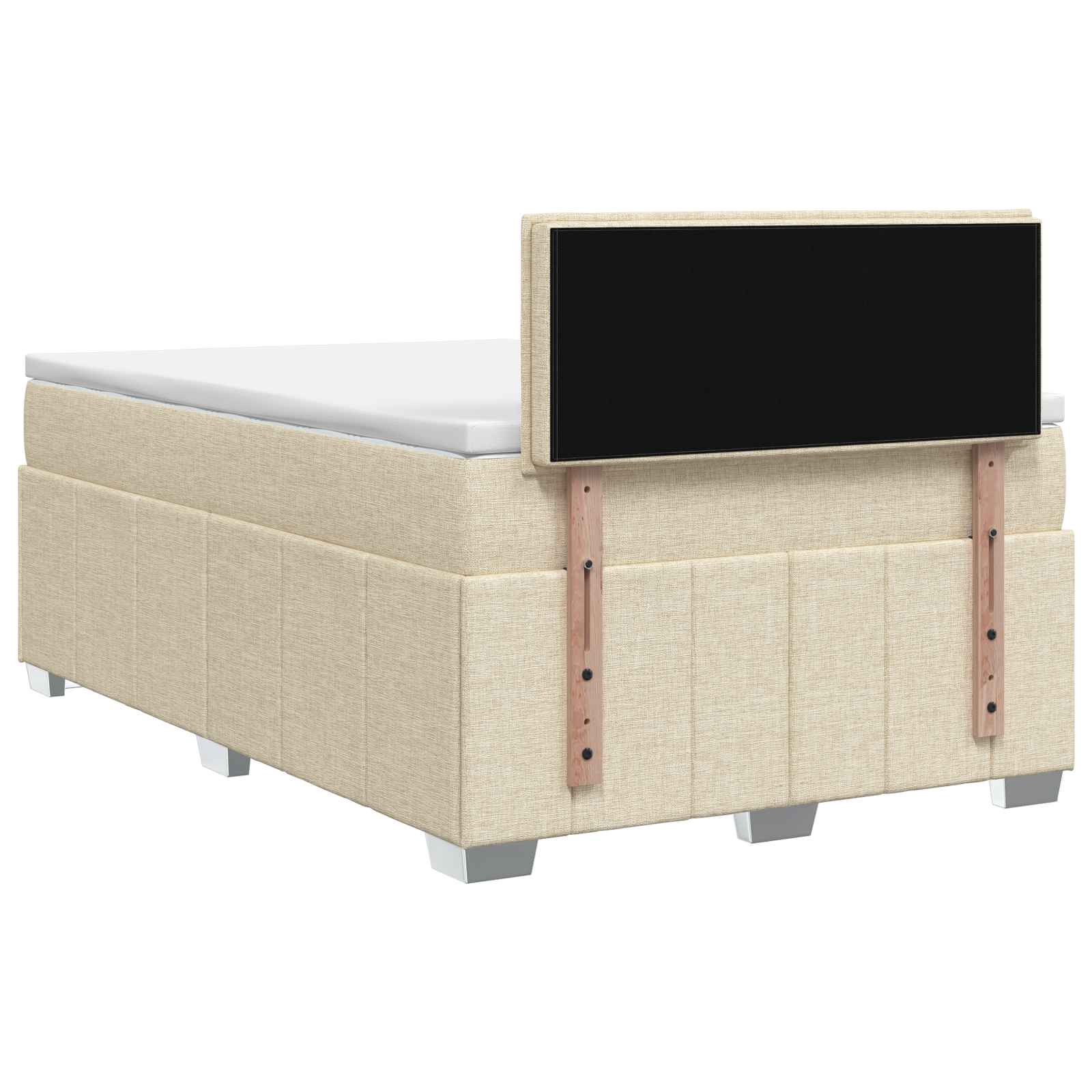 Lit boxspring avec matelas Crème 120 x 190 cm Tissu