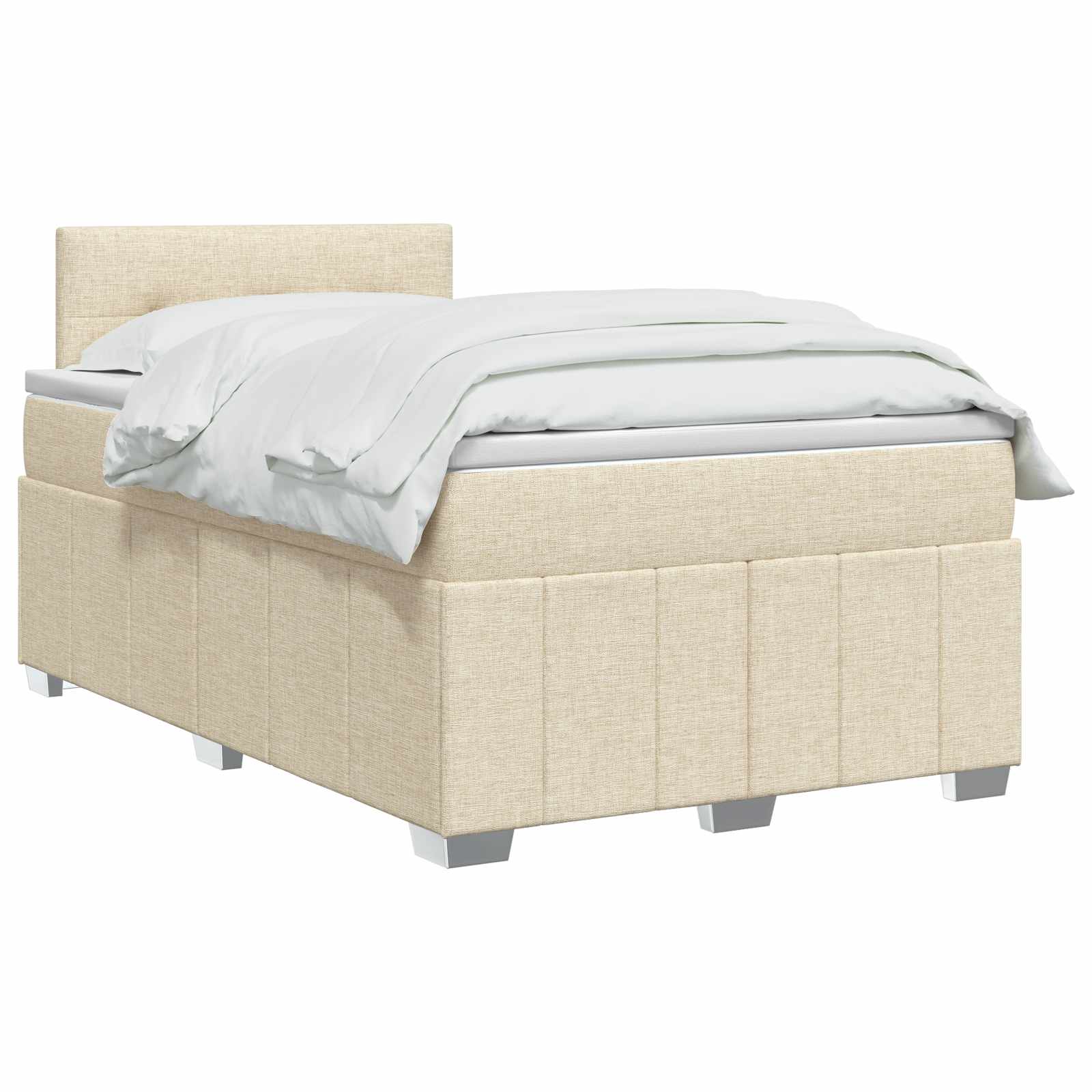 Lit boxspring avec matelas Crème 120 x 190 cm Tissu