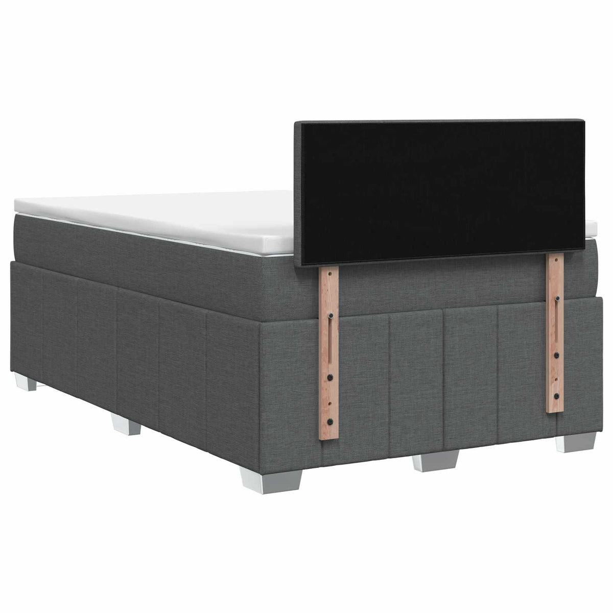 Lit boxspring avec matelas Gris foncé 120 x 190 cm Tissu