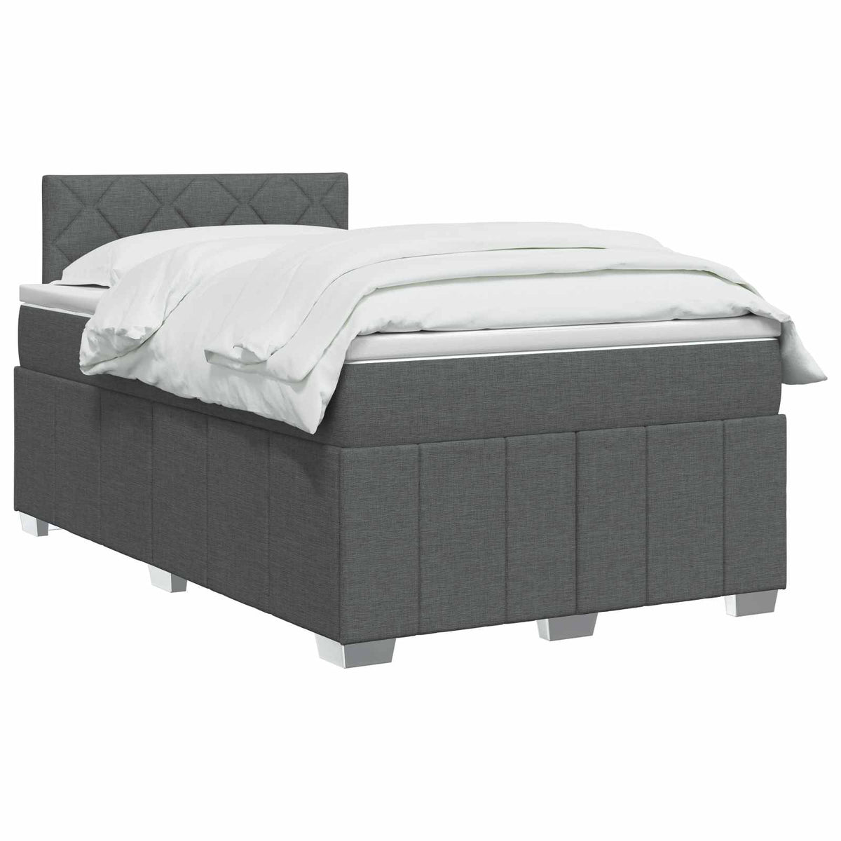 Lit boxspring avec matelas Gris foncé 120 x 190 cm Tissu