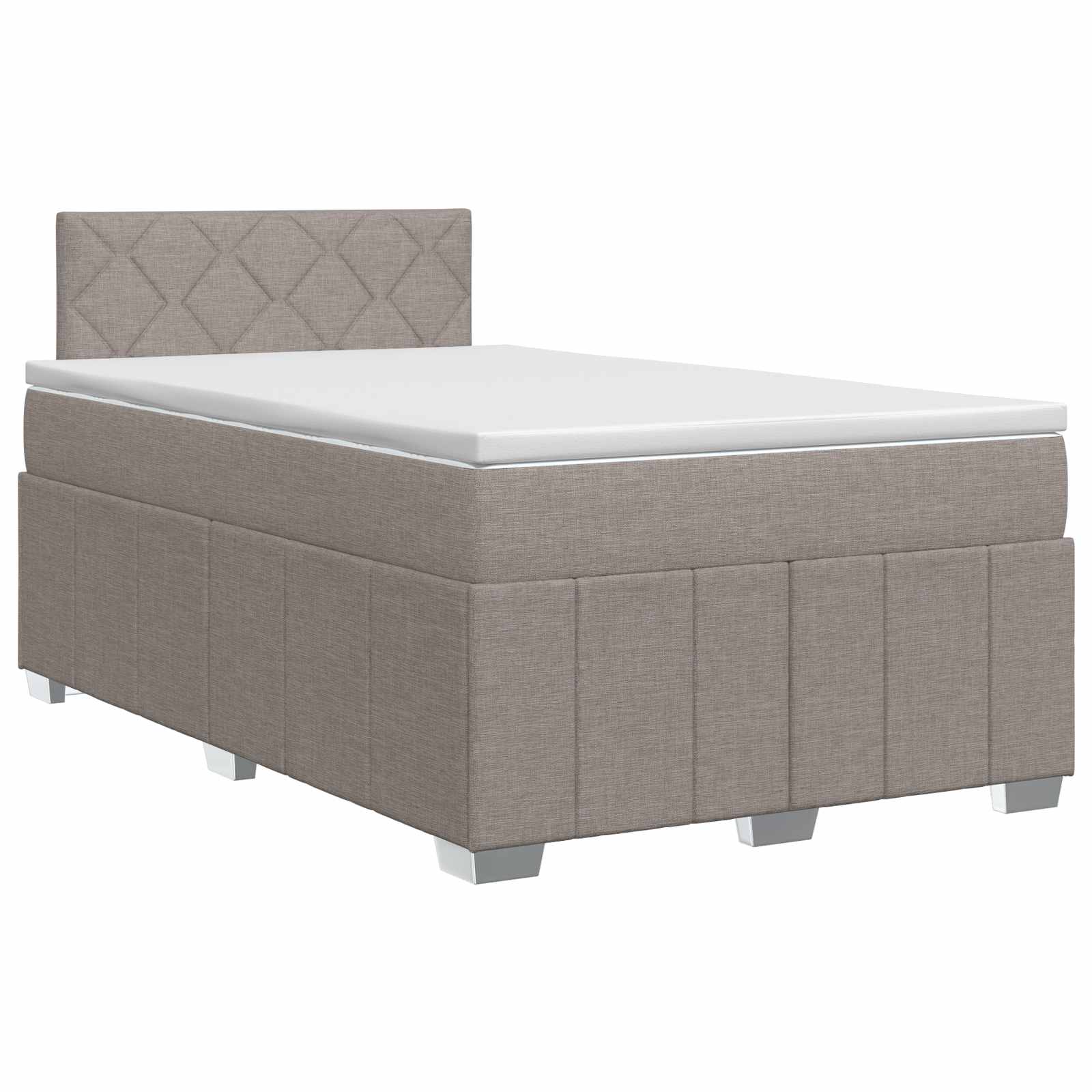 Lit boxspring avec matelas Taupe 120 x 190 cm Tissu - XIOS