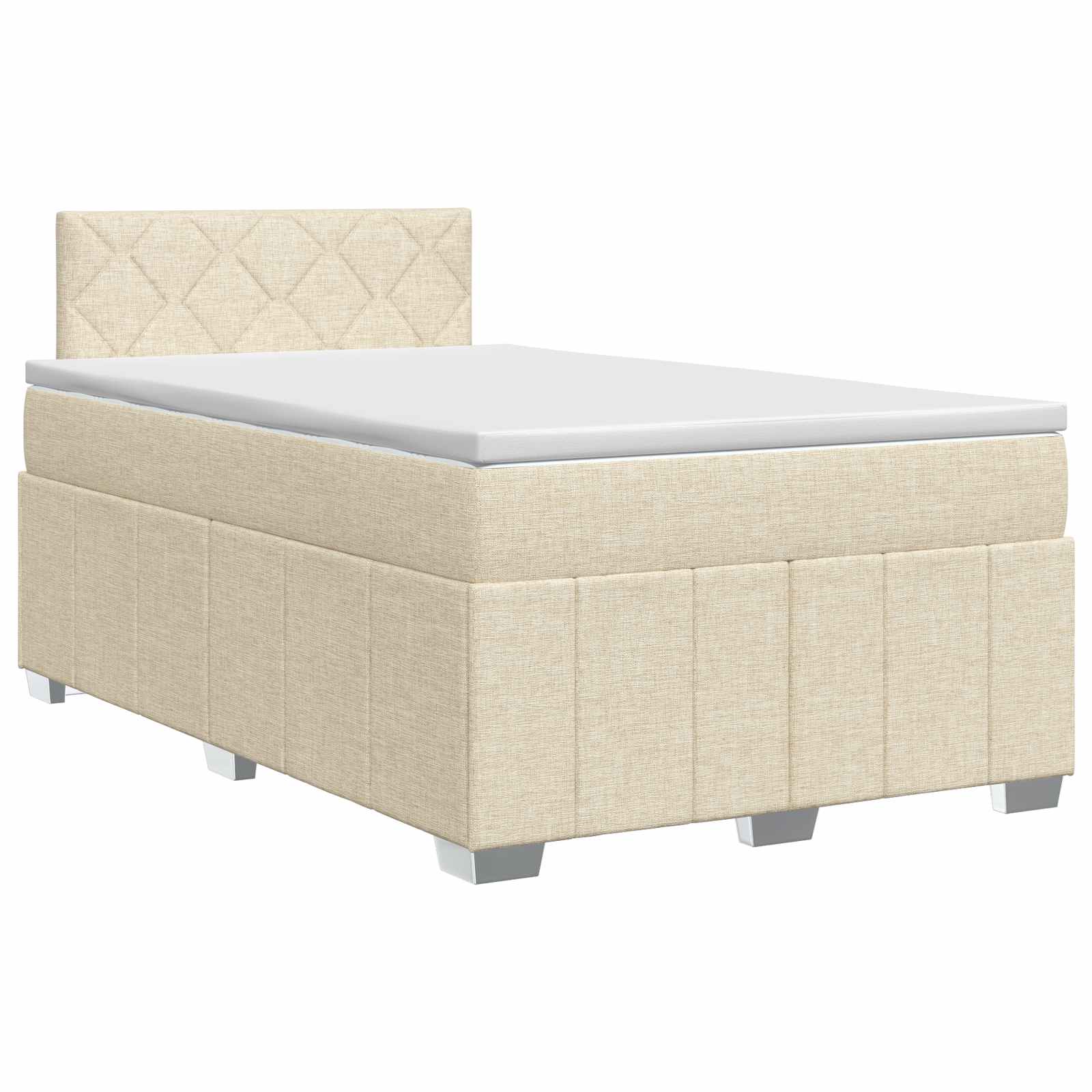 Lit boxspring avec matelas Crème 120 x 190 cm Tissu