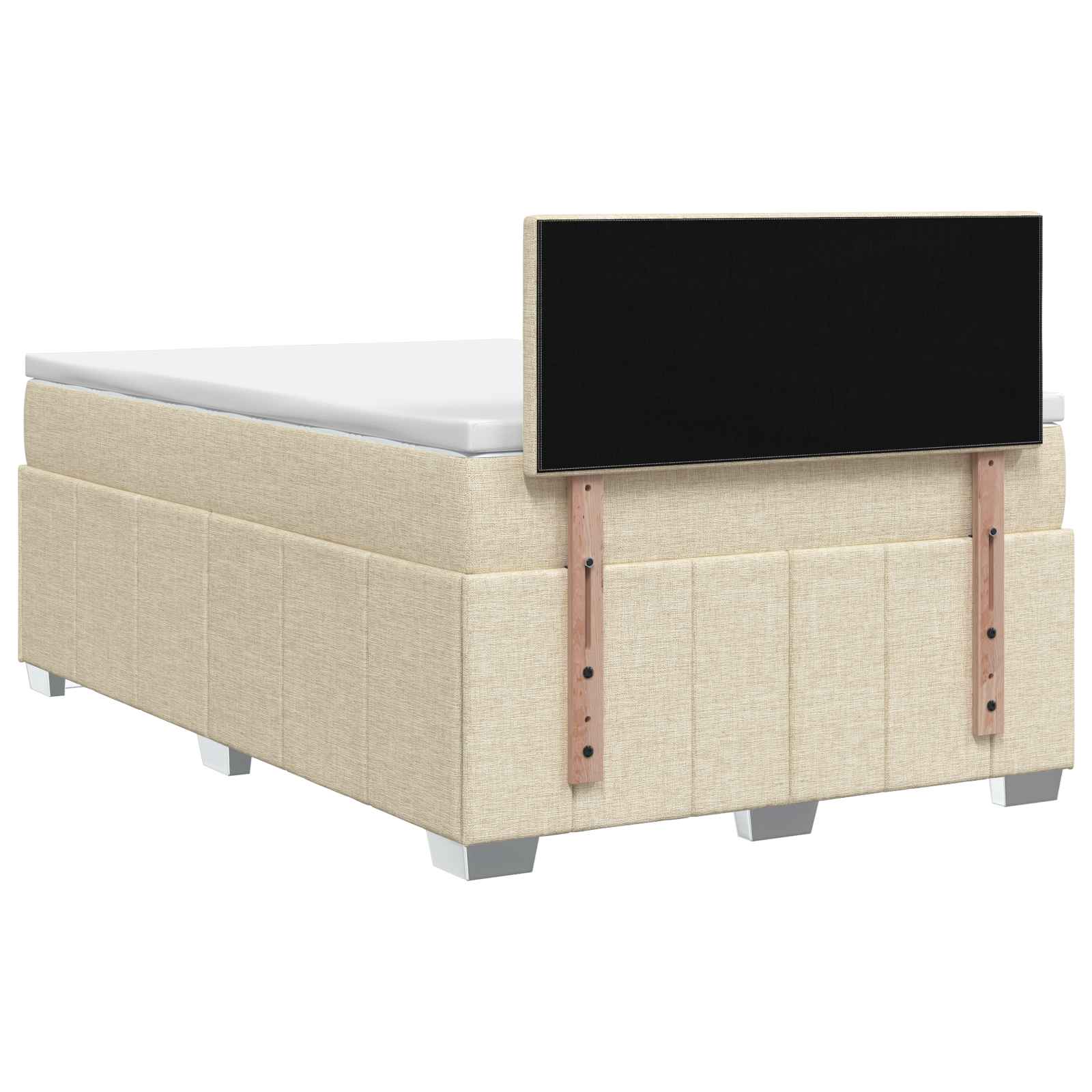 Lit boxspring avec matelas Crème 120 x 190 cm Tissu