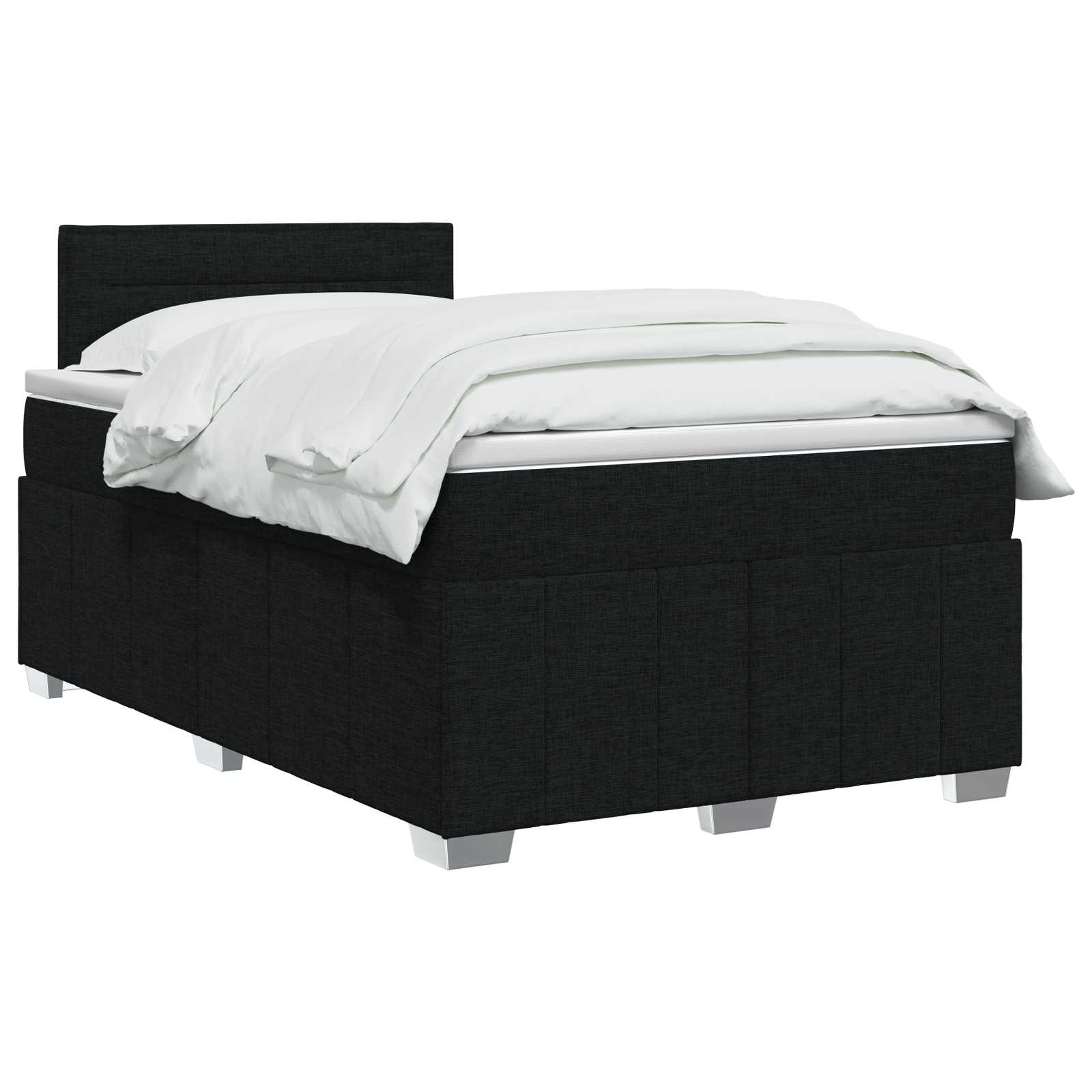 Lit boxspring avec matelas Noir 120 x 200 cm Tissu