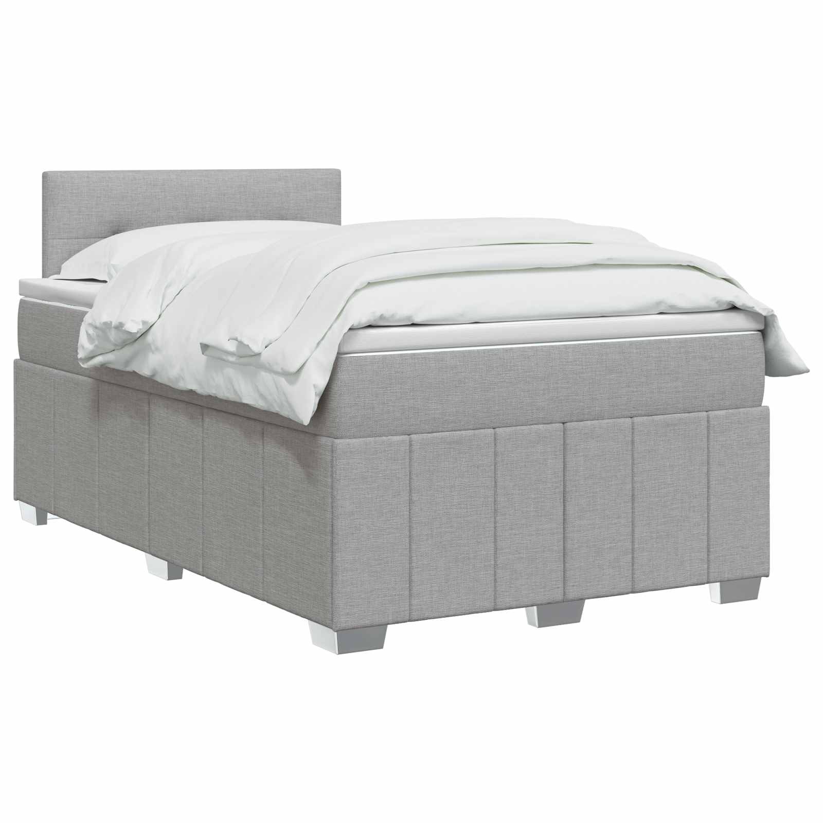 Lit boxspring avec matelas Gris clair 120 x 200 cm Tissu