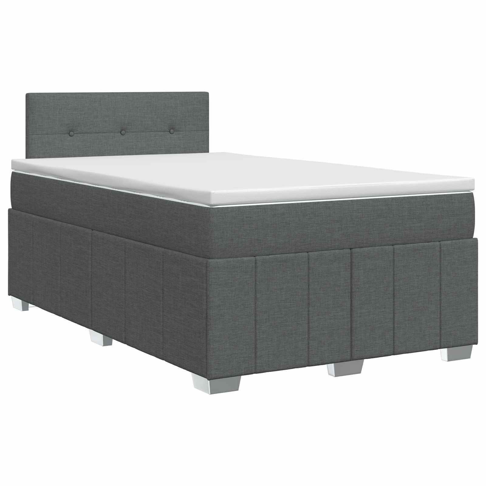 Lit boxspring avec matelas Gris foncé 120 x 200 cm Tissu