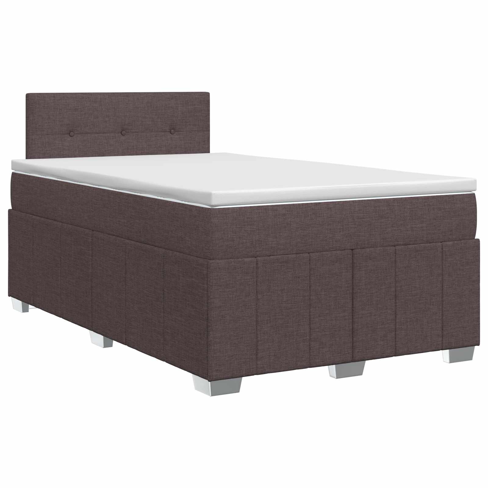 Lit boxspring avec matelas Marron foncé 120 x 200 cm Tissu