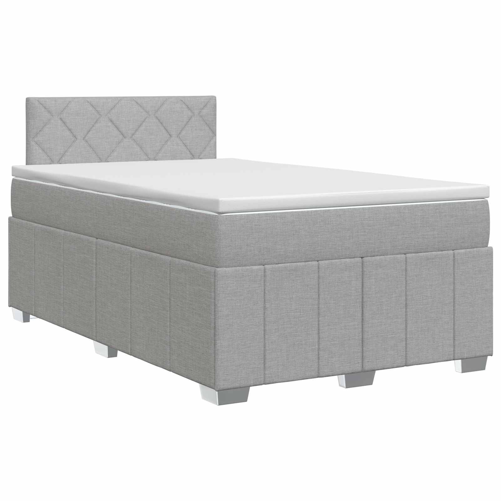 Lit boxspring avec matelas Gris clair 120 x 200 cm Tissu