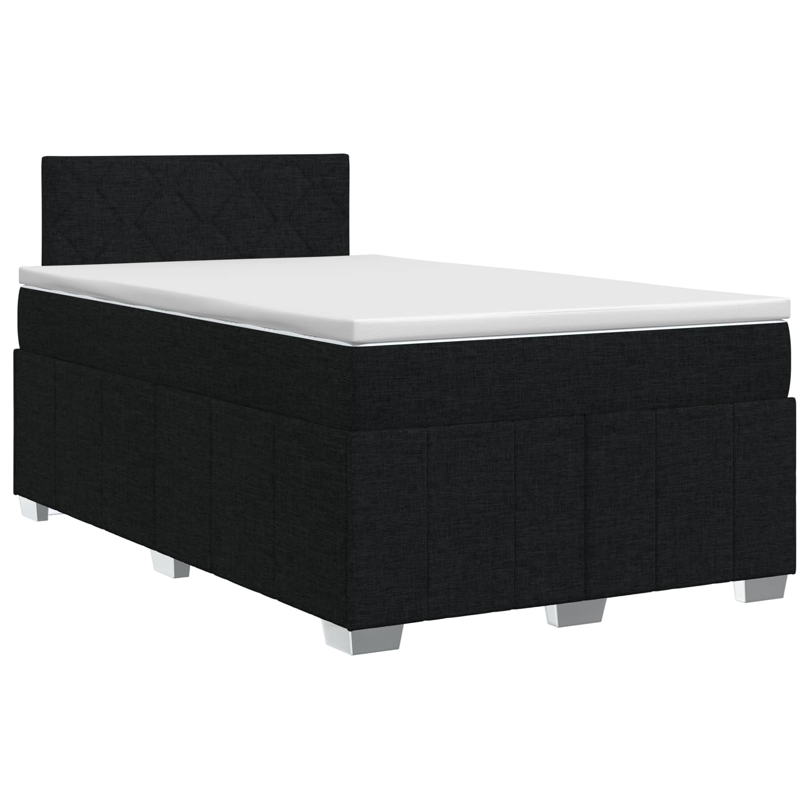 Lit boxspring avec matelas Noir 120 x 200 cm Tissu