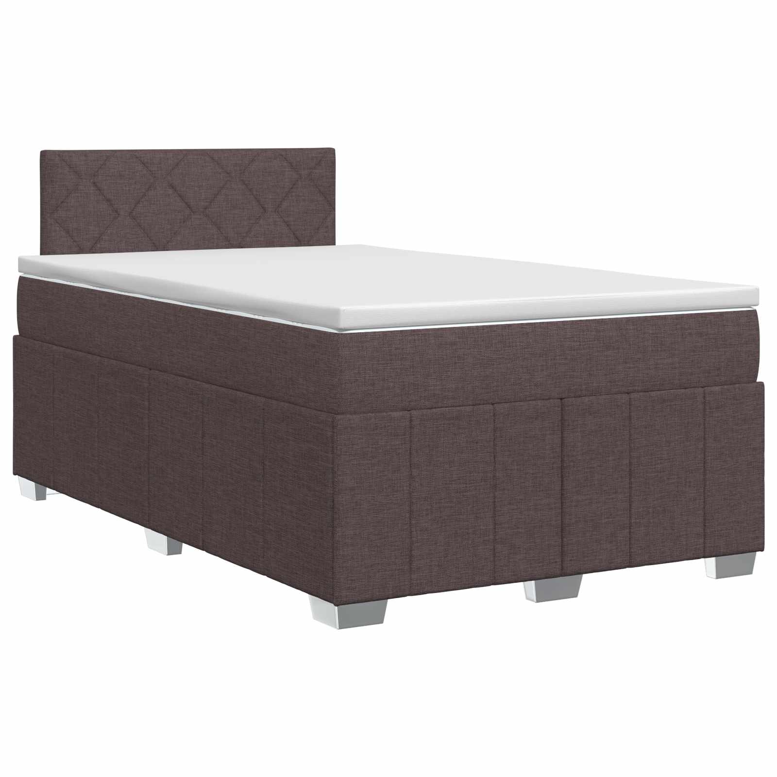 Lit boxspring avec matelas Marron foncé 120 x 200 cm Tissu