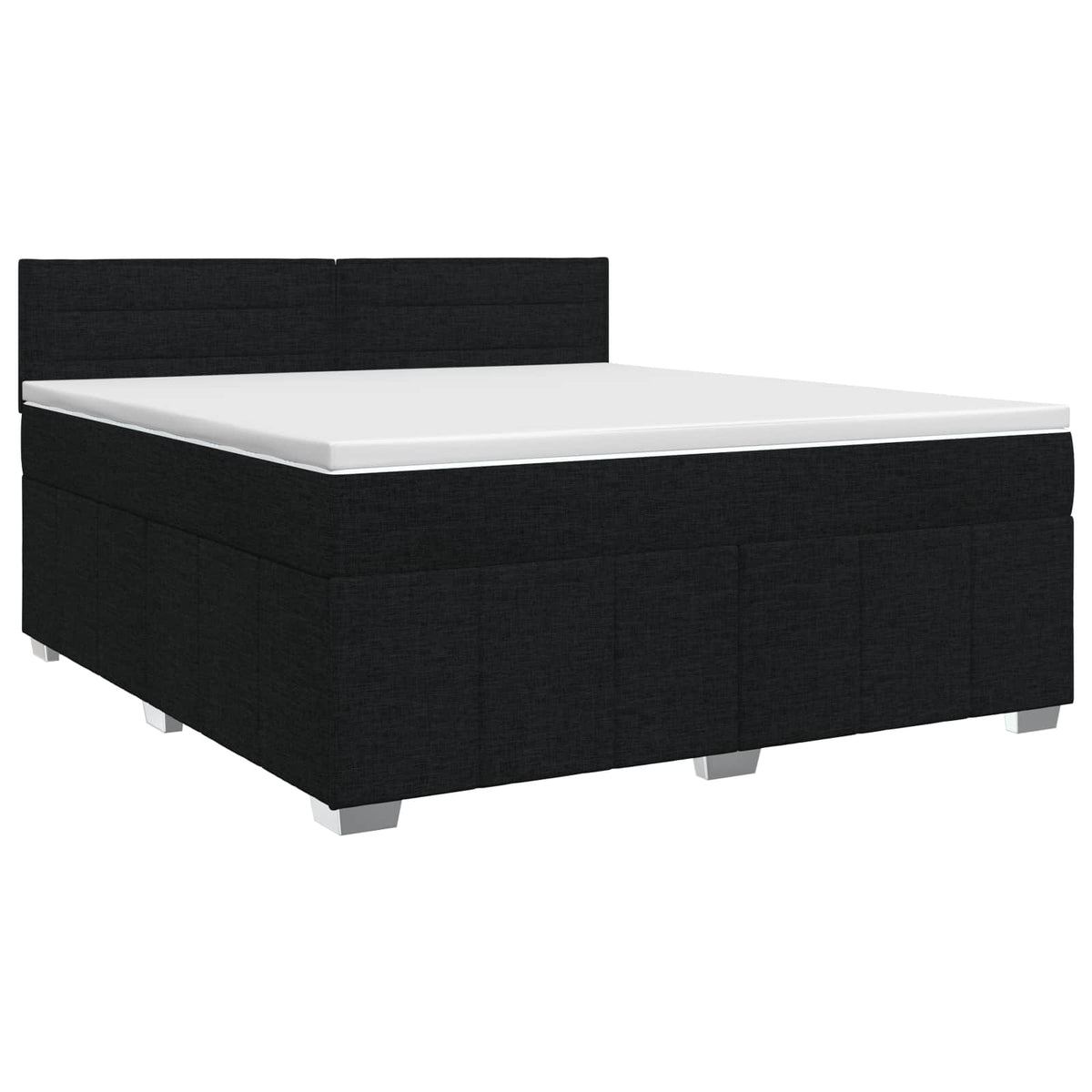 Lit boxspring avec matelas Noir 140 x 190 cm Tissu