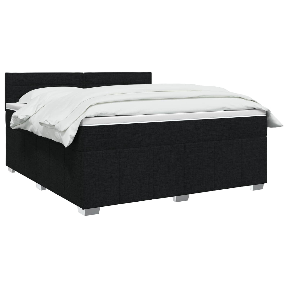 Lit boxspring avec matelas Noir 140 x 190 cm Tissu