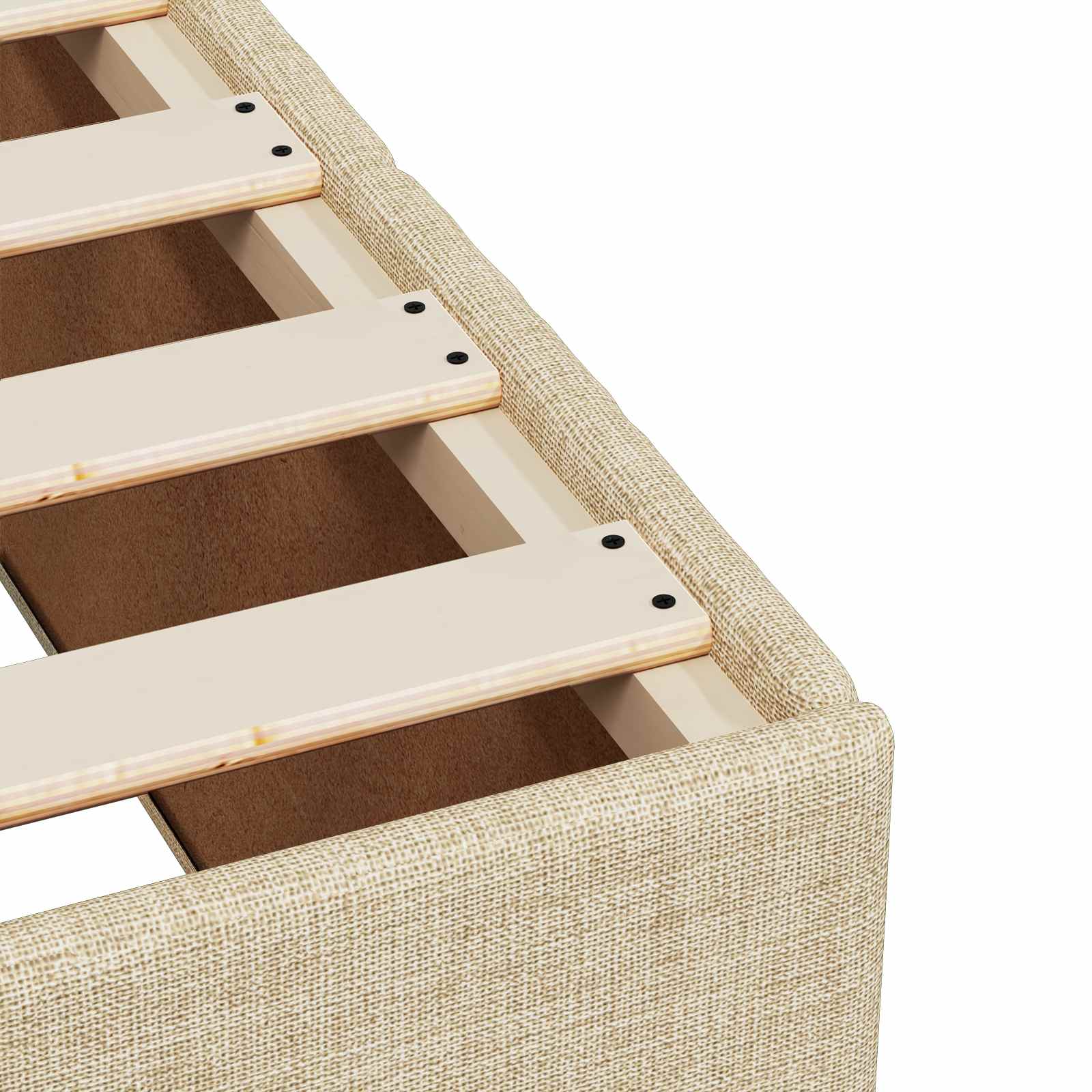 Lit boxspring avec matelas Crème 140 x 190 cm Tissu