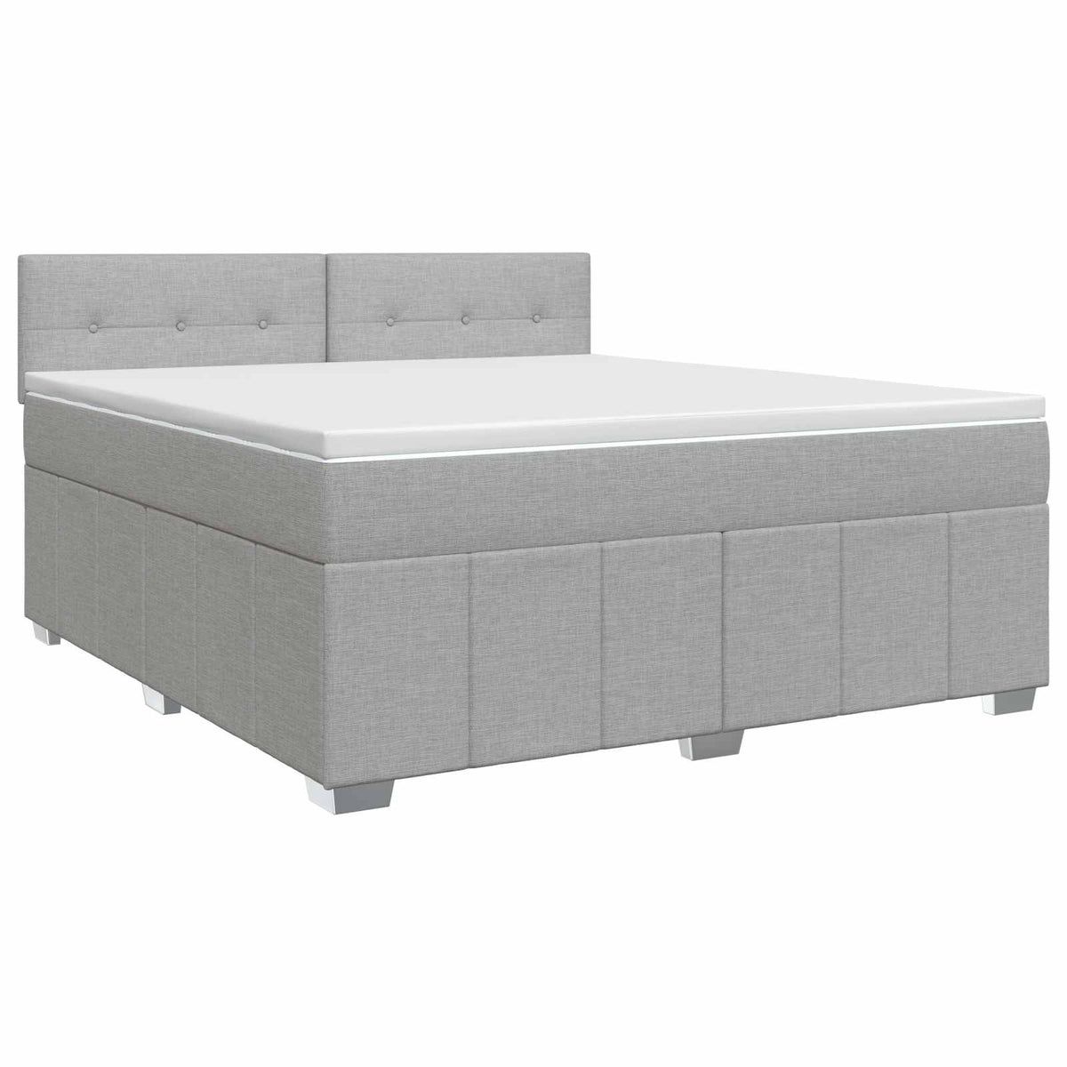 Lit boxspring avec matelas Gris clair 140 x 190 cm Tissu