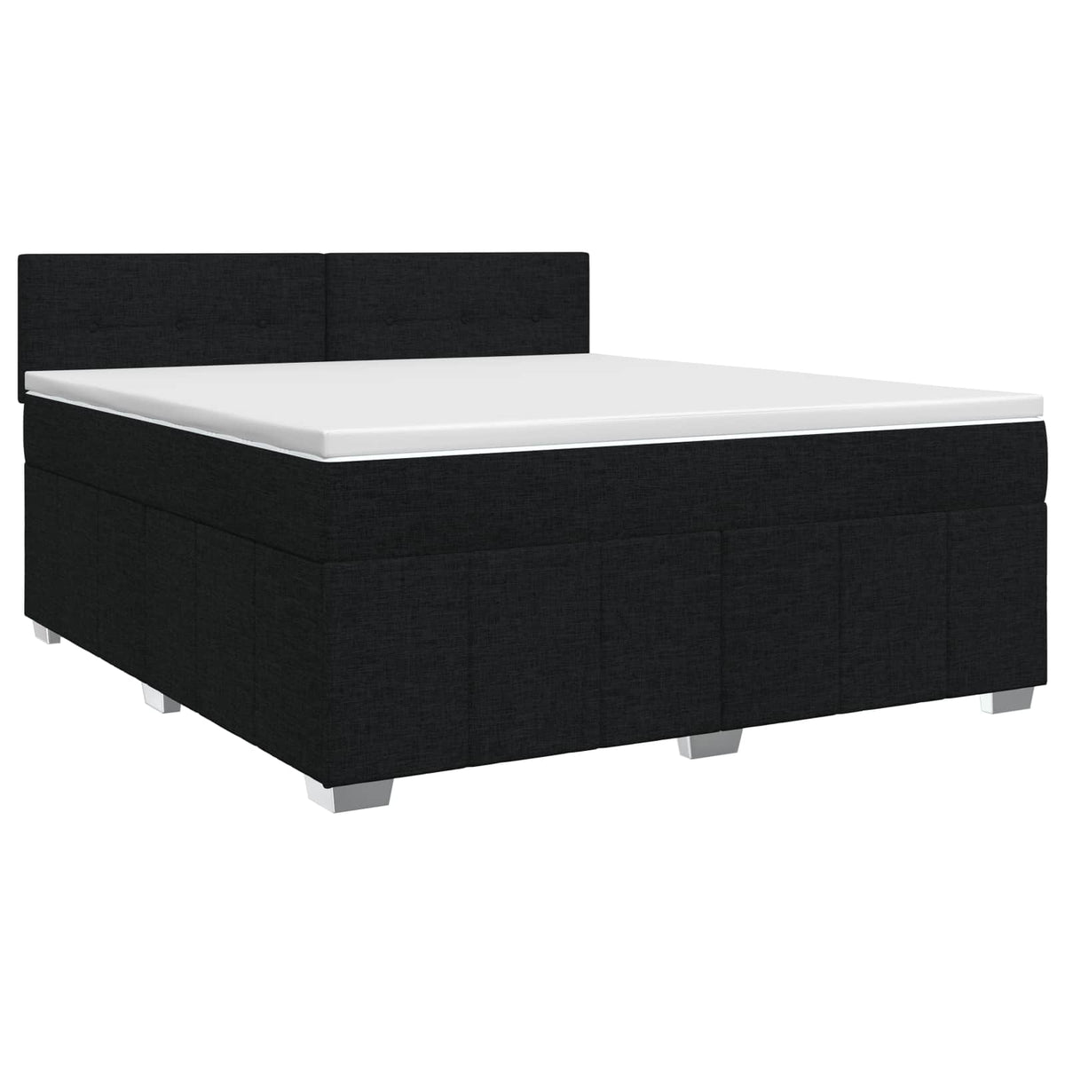 Lit boxspring avec matelas Noir 140 x 190 cm Tissu