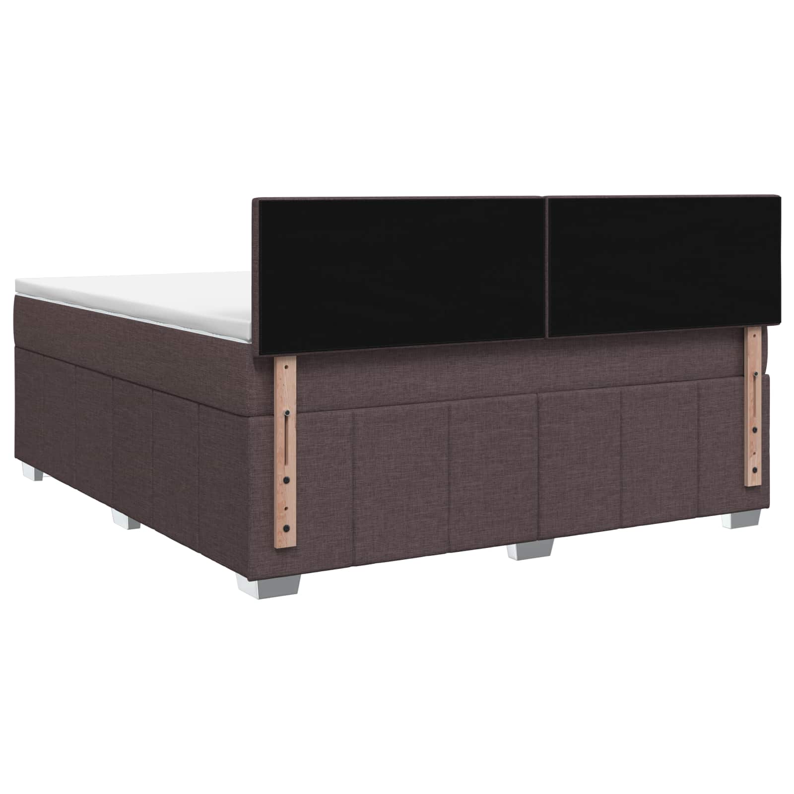 Lit boxspring avec matelas Marron foncé 140 x 190 cm Tissu