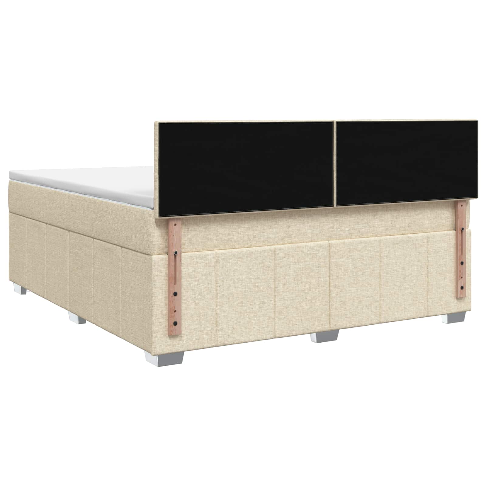 Lit boxspring avec matelas Crème 140 x 190 cm Tissu - XIOS