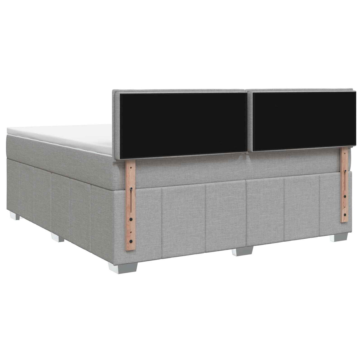 Lit boxspring avec matelas Gris clair 140 x 200 cm Tissu