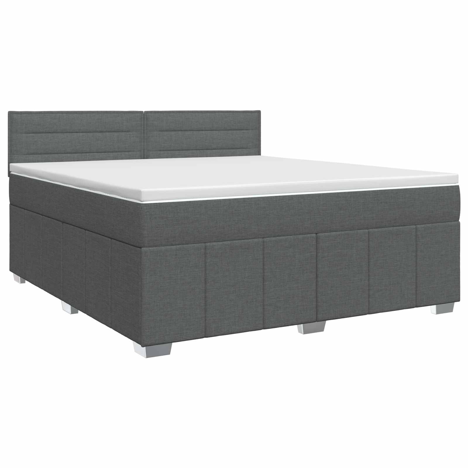Lit boxspring avec matelas Gris foncé 140 x 200 cm Tissu