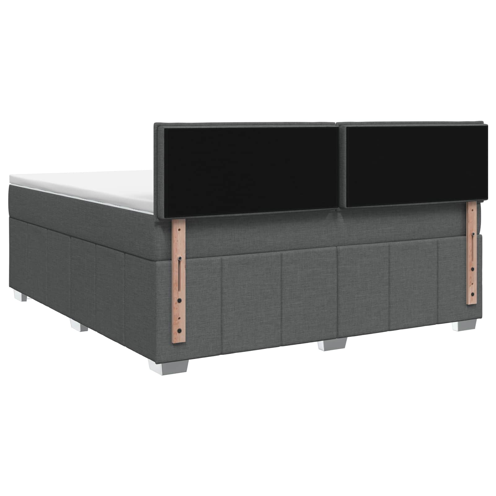 Lit boxspring avec matelas Gris foncé 140 x 200 cm Tissu - XIOS