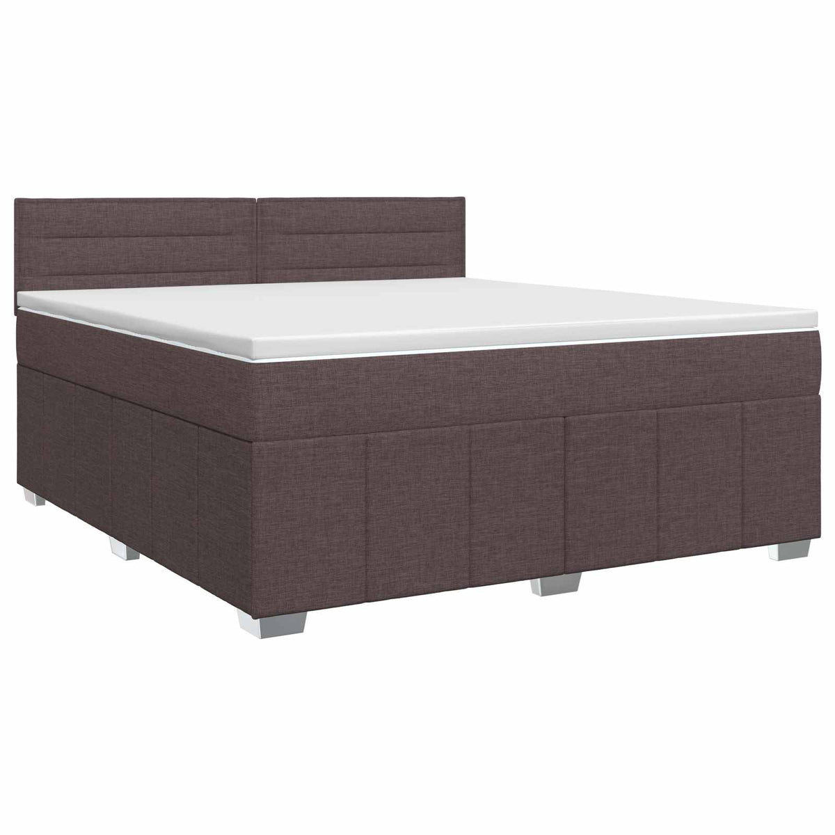 Lit boxspring avec matelas Marron foncé 140 x 200 cm Tissu