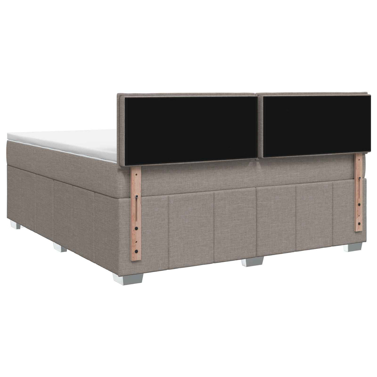 Lit boxspring avec matelas Taupe 140 x 200 cm Tissu