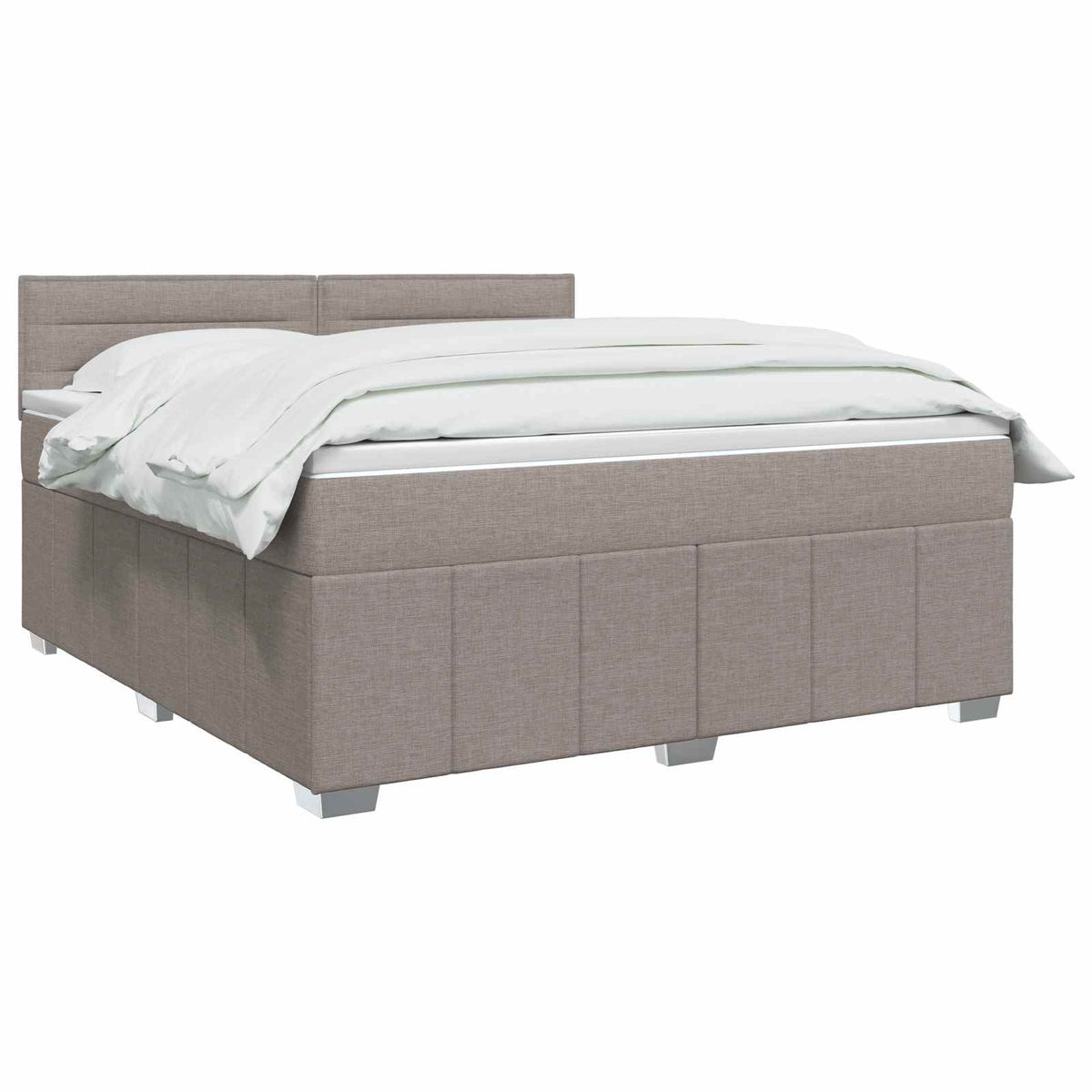 Lit boxspring avec matelas Taupe 140 x 200 cm Tissu
