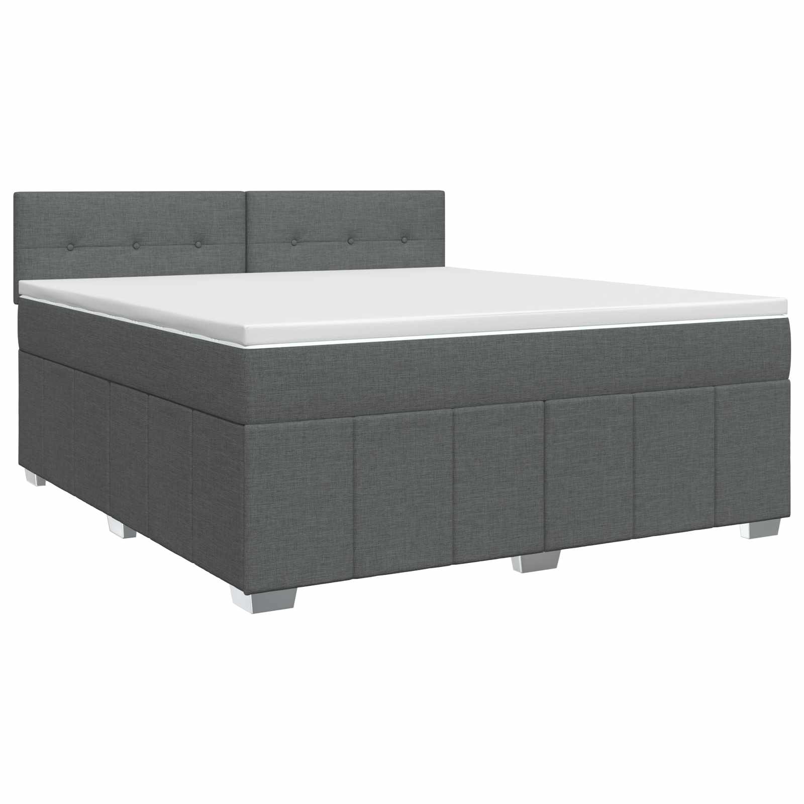 Lit boxspring avec matelas Gris foncé 140 x 200 cm Tissu - XIOS