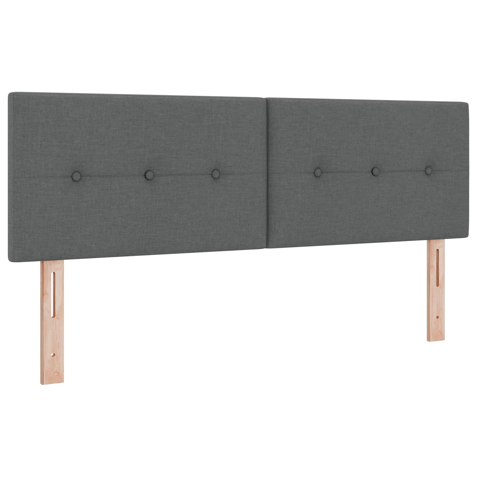 Lit boxspring avec matelas Gris foncé 140 x 200 cm Tissu - XIOS